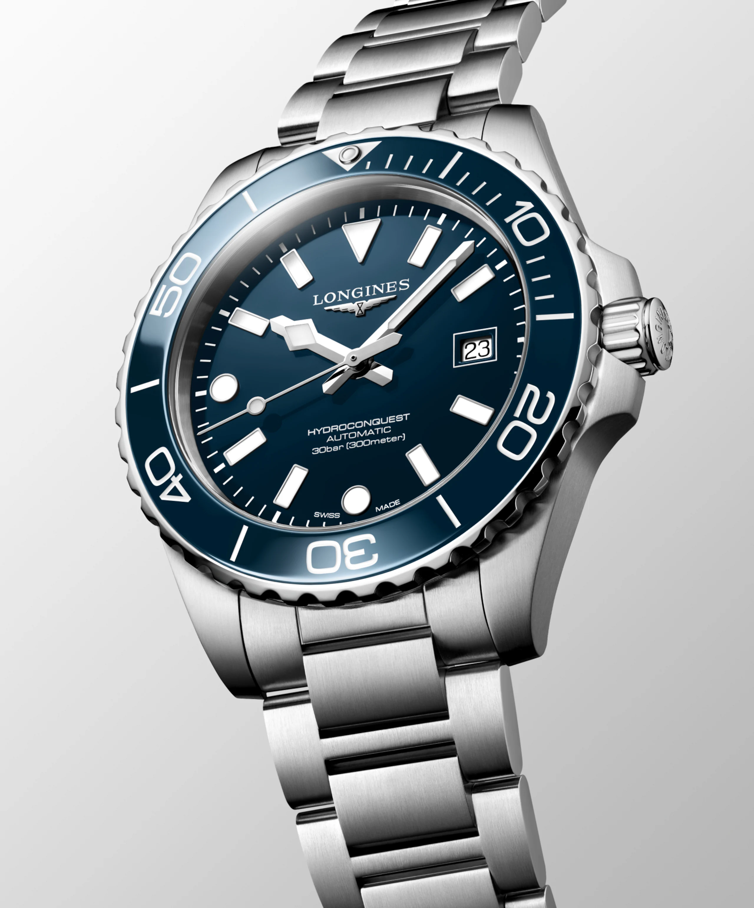 Longines Hydroconquest blau 42mm Automatik Herrenuhr L3.788.4.96.6
