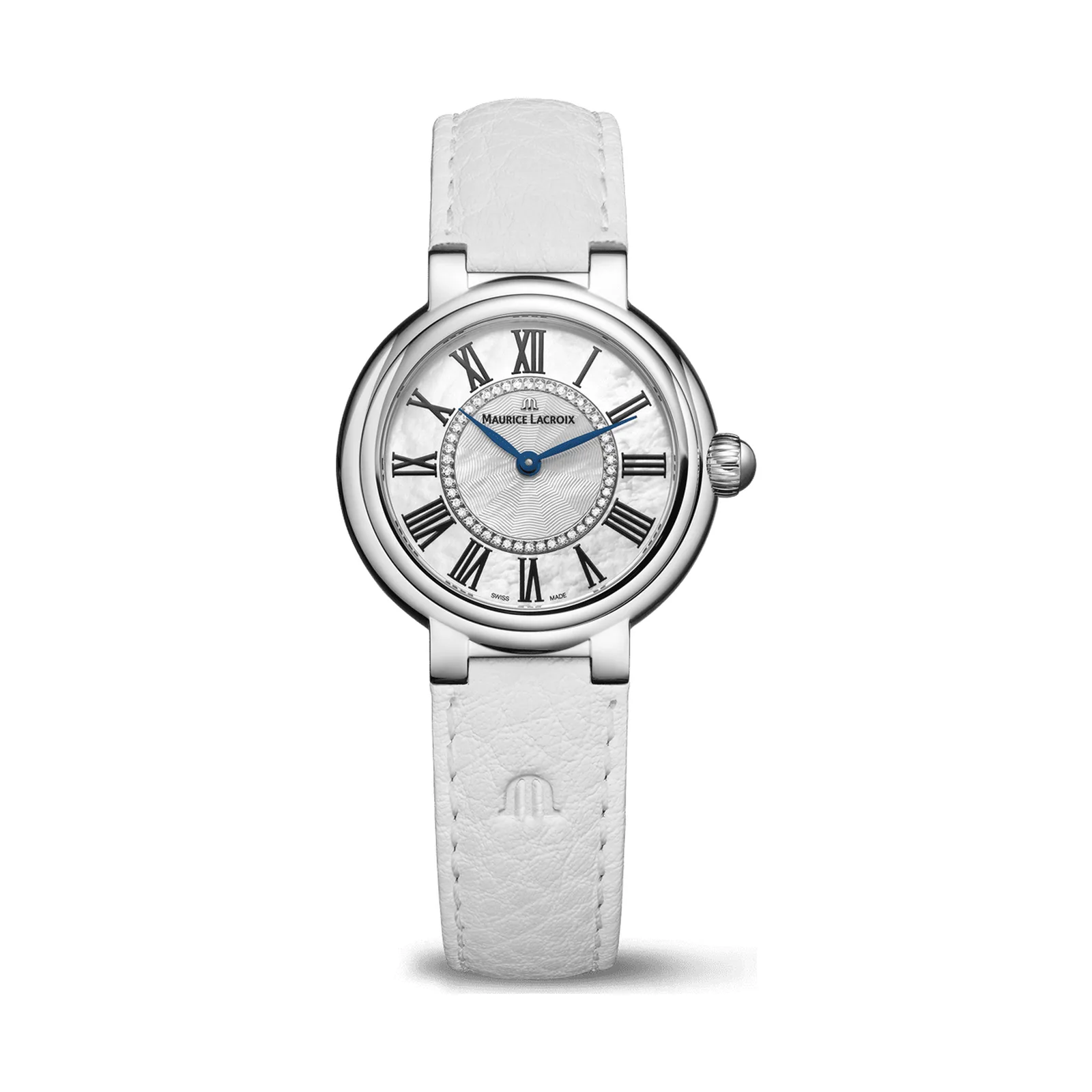 Maurice Lacroix Fiaba Round 33 mm Quarz Lederarmband Damenuhr FA1306-SS001-110-7
