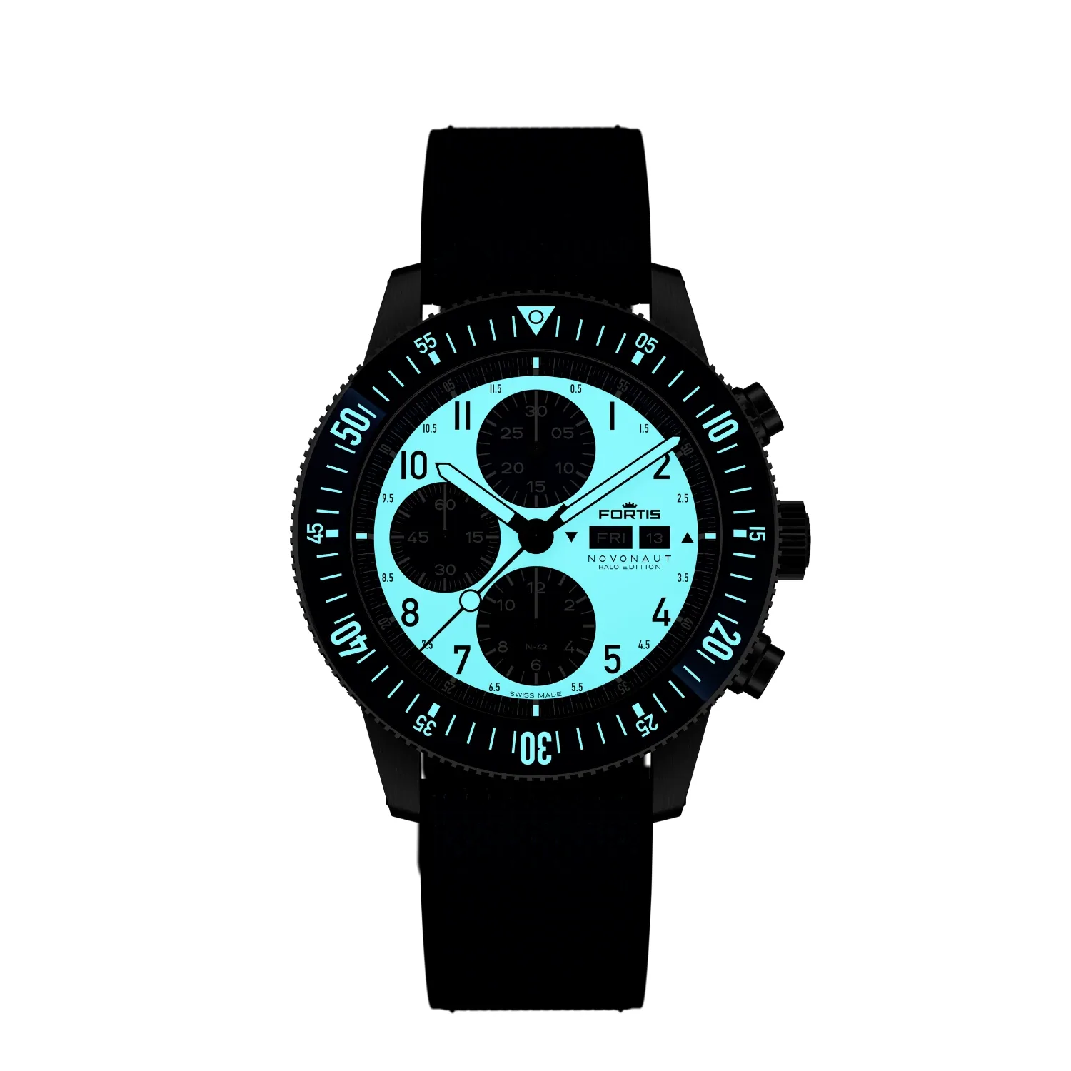 Fortis NOVONAUT N-42 TR Halo Blue Herrenuhr F2040022