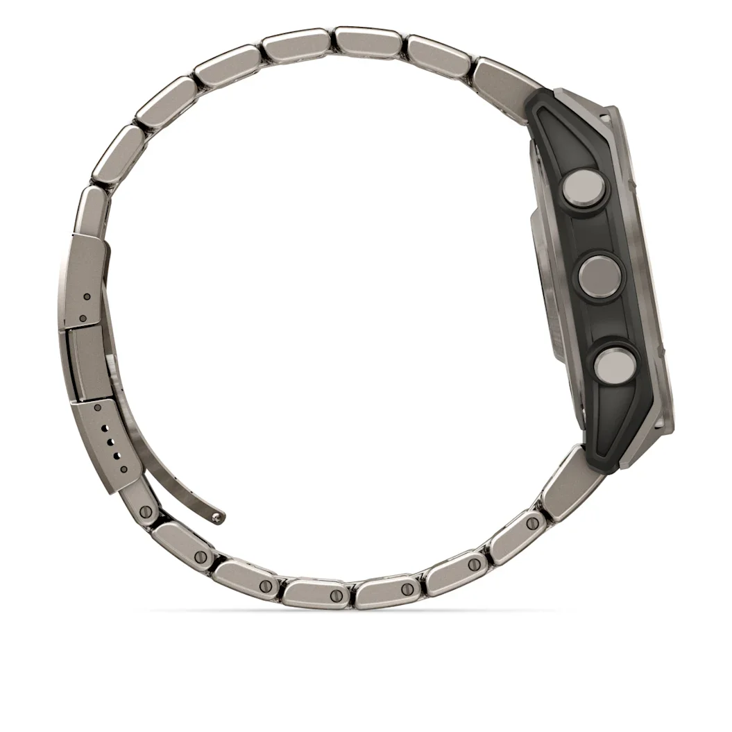Garmin fēnix® 8 - 47 mm AMOLED Sapphire Graphit/Titanium Titan 010-02904-11 Bundle mit orangenem Silikonband 