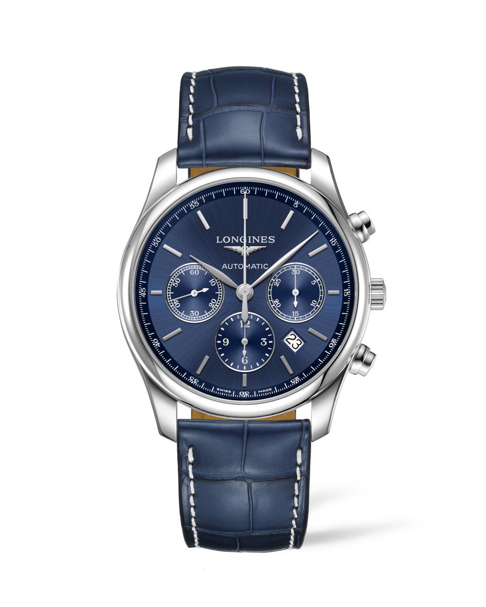 Longines Master Collection Chronograph Blau Lederband Herrenuhr L2.759.4.92.0