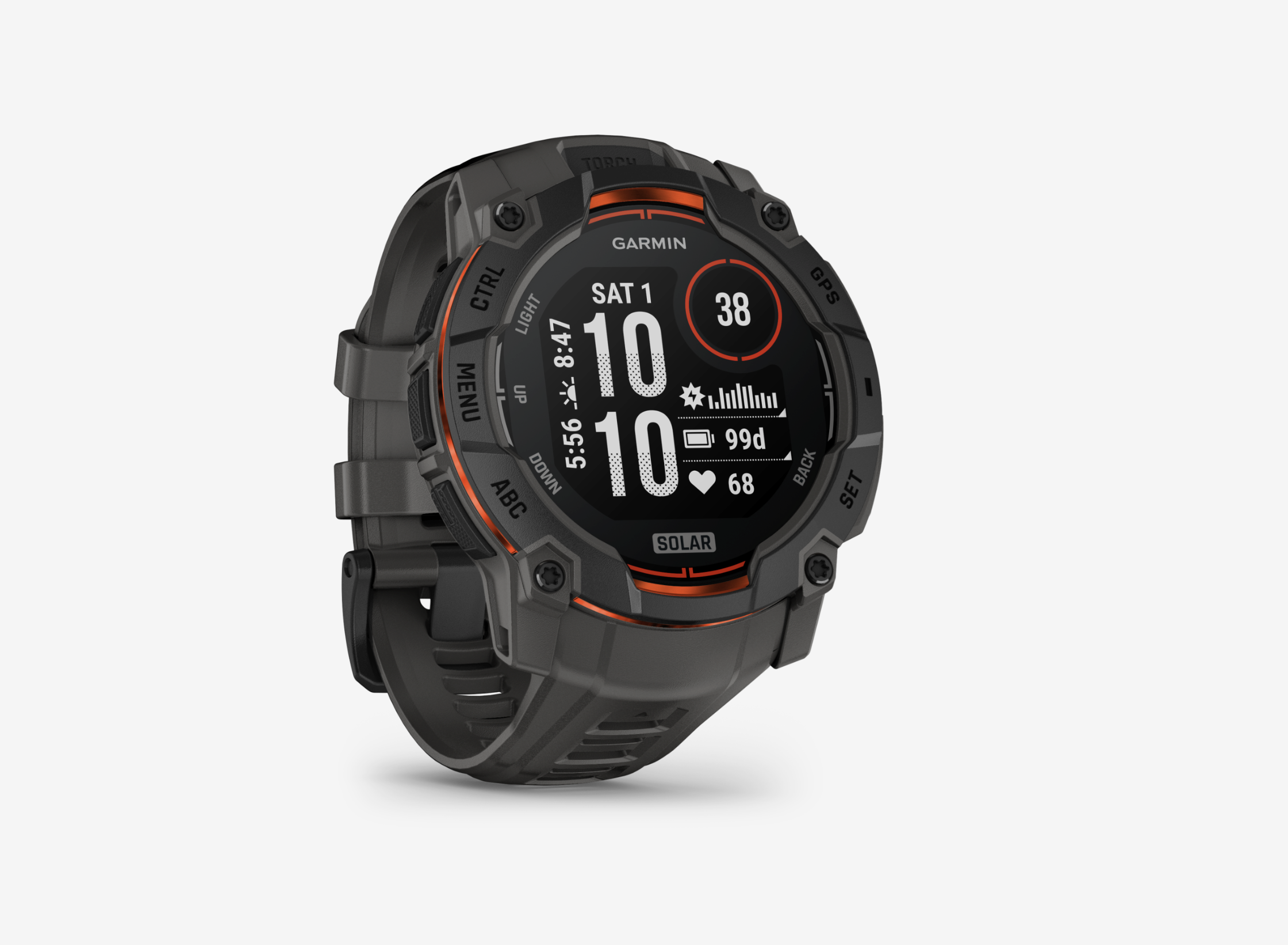  Garmin Instinct® 3 Solar 010-02935-00 - 50 mm Kohle/Schwarz mit Silikon-Wechselarmband 26 mm Kohle