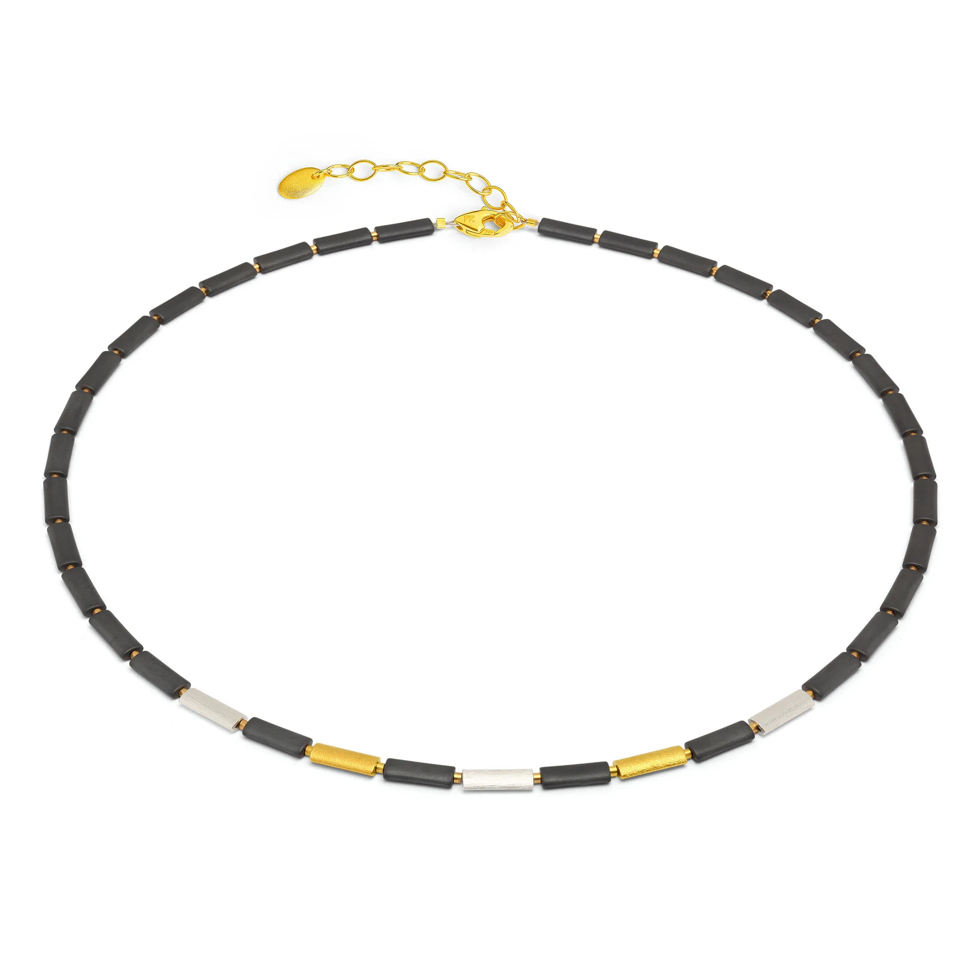 Bernd Wolf Kette Ontario Designlinie Basics, Hämatin matt, Schwarz, Gold