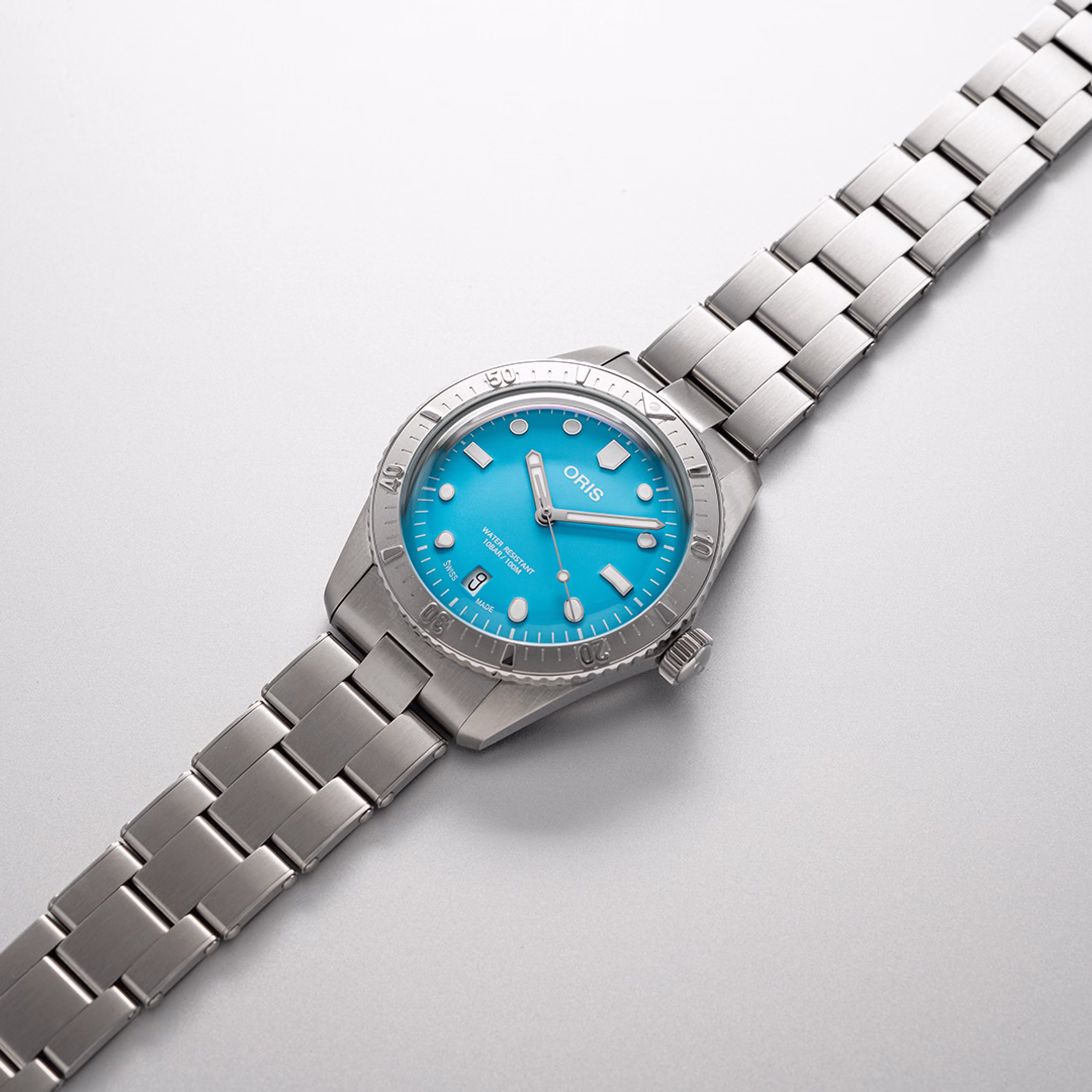 Oris Divers Sixty‑Five Cotton Candy 38mm, Taucheruhr, Edelstahl, Blau Herrenuhr 01 733 7771 4055-07 8 19 18