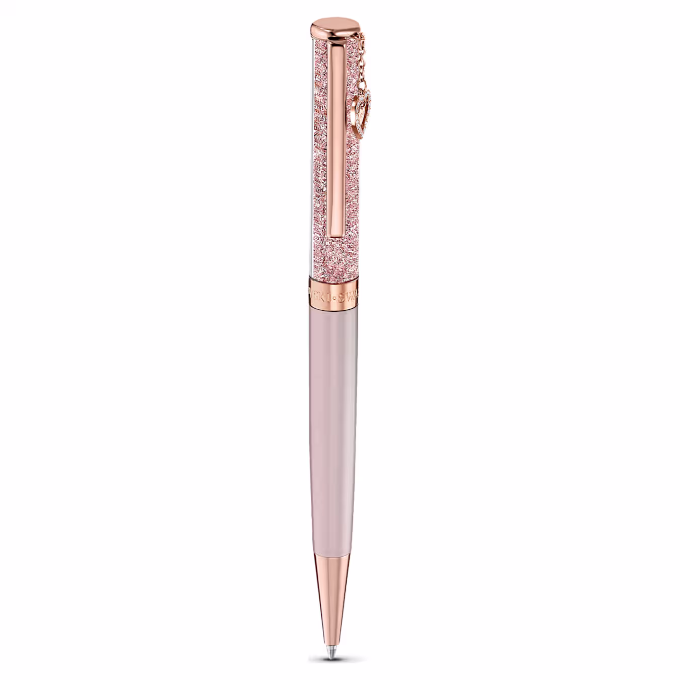 Swarovski Crystalline Kugelschreiber Herz, Roséfarben, Rosa lackiert, Roségold-Legierungsschicht 5527536