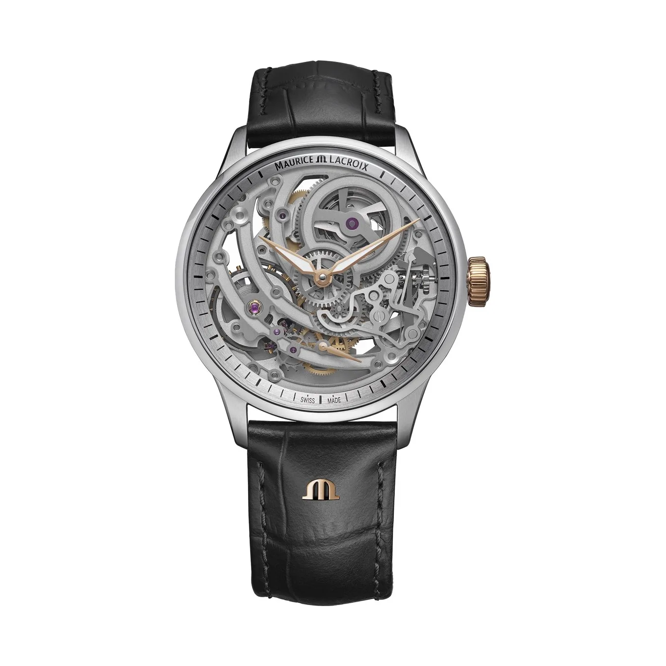 Maurice Lacroix 1975 MASTER SKELETON 4N 43 mm Automatik Manufakturkaliber ML234 Lederarmband Herrenuhr 758108-S1S12-002-3