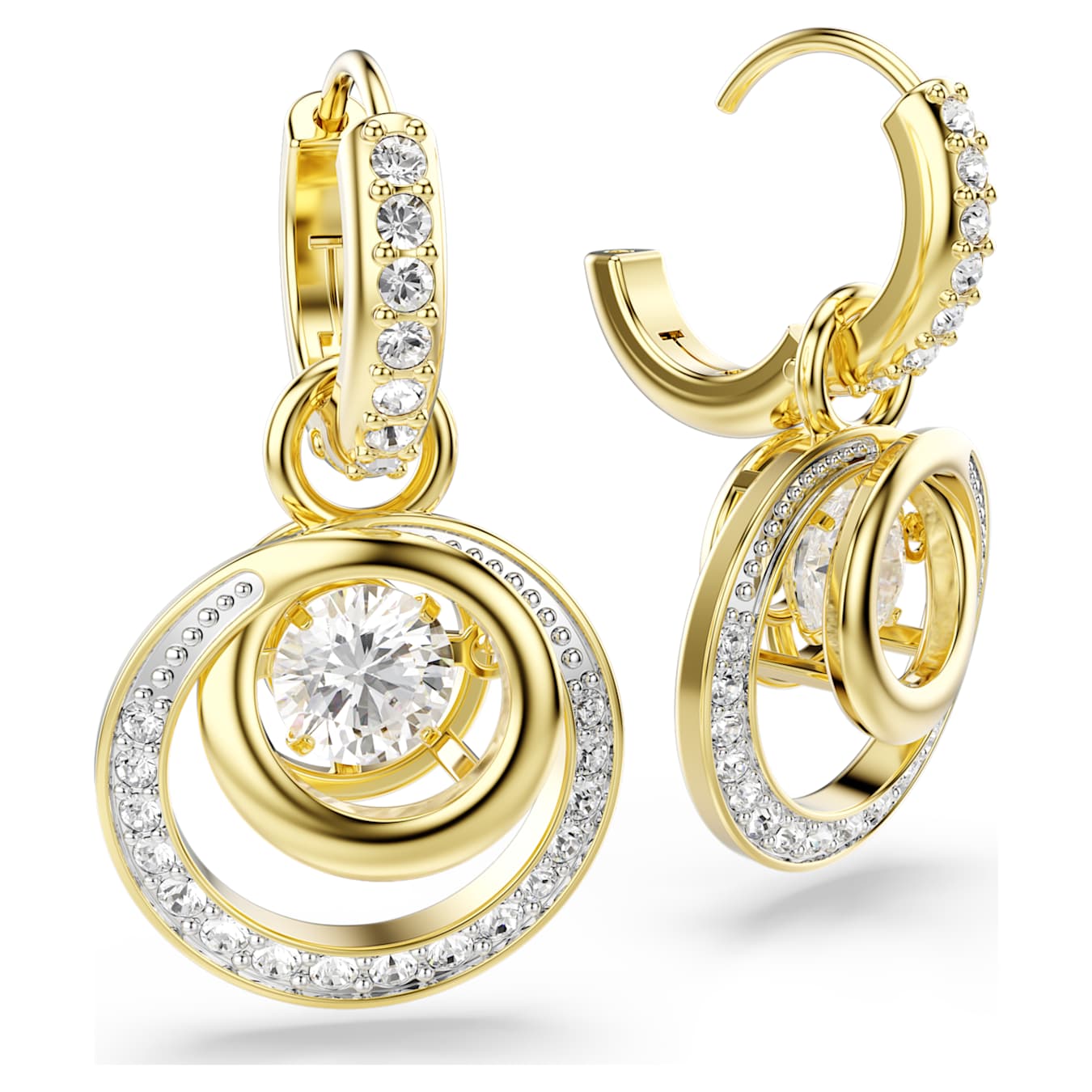 Swarovski  Hyperbola Drop-Ohrhänger Rundschliff, Weiß, Goldlegierungsschicht