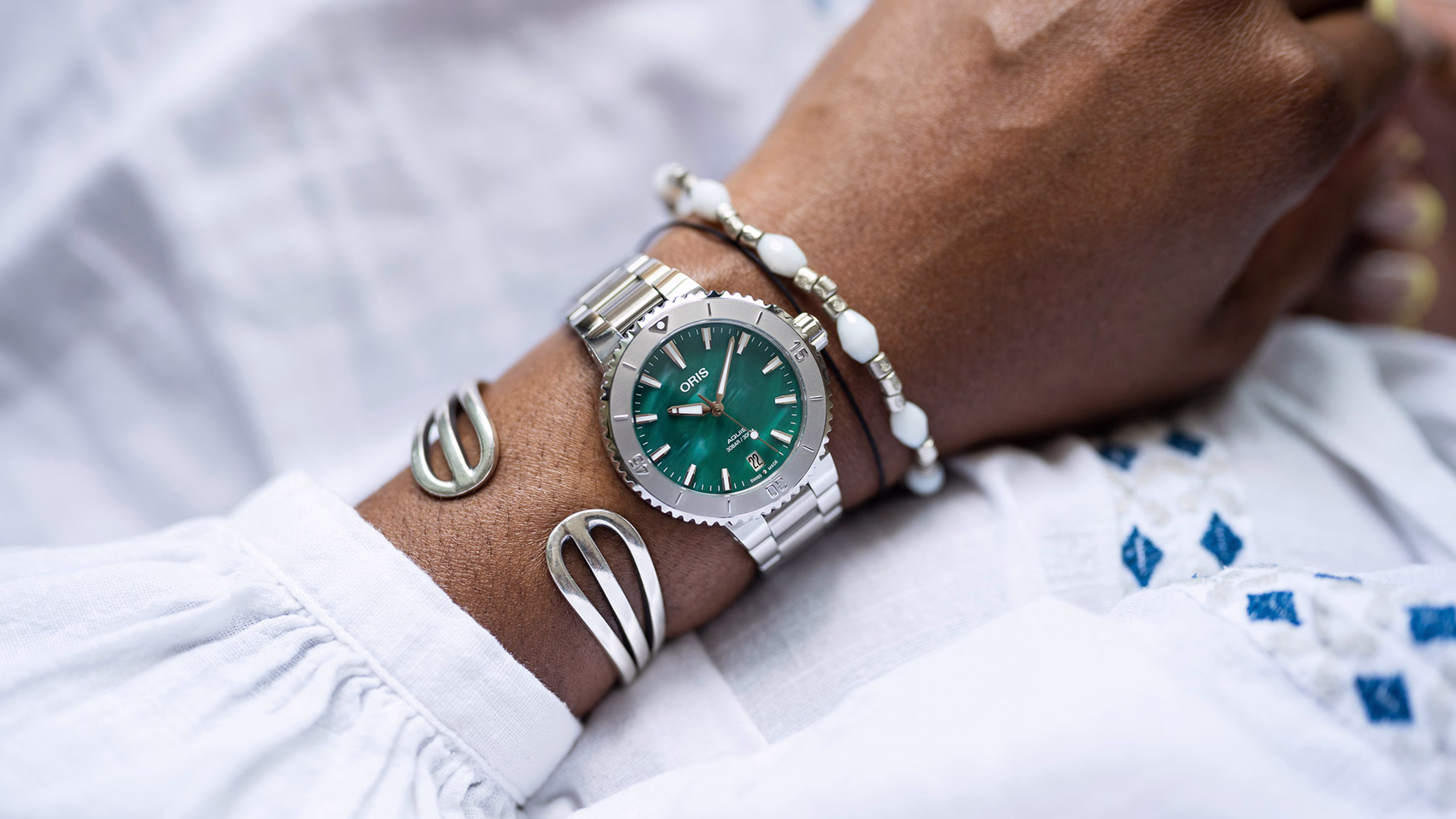 Oris Oris X Bracenet 36,5mm Lünette mit Minutenskala Damenuhr 01 733 7770 4137-07 8 18 05P