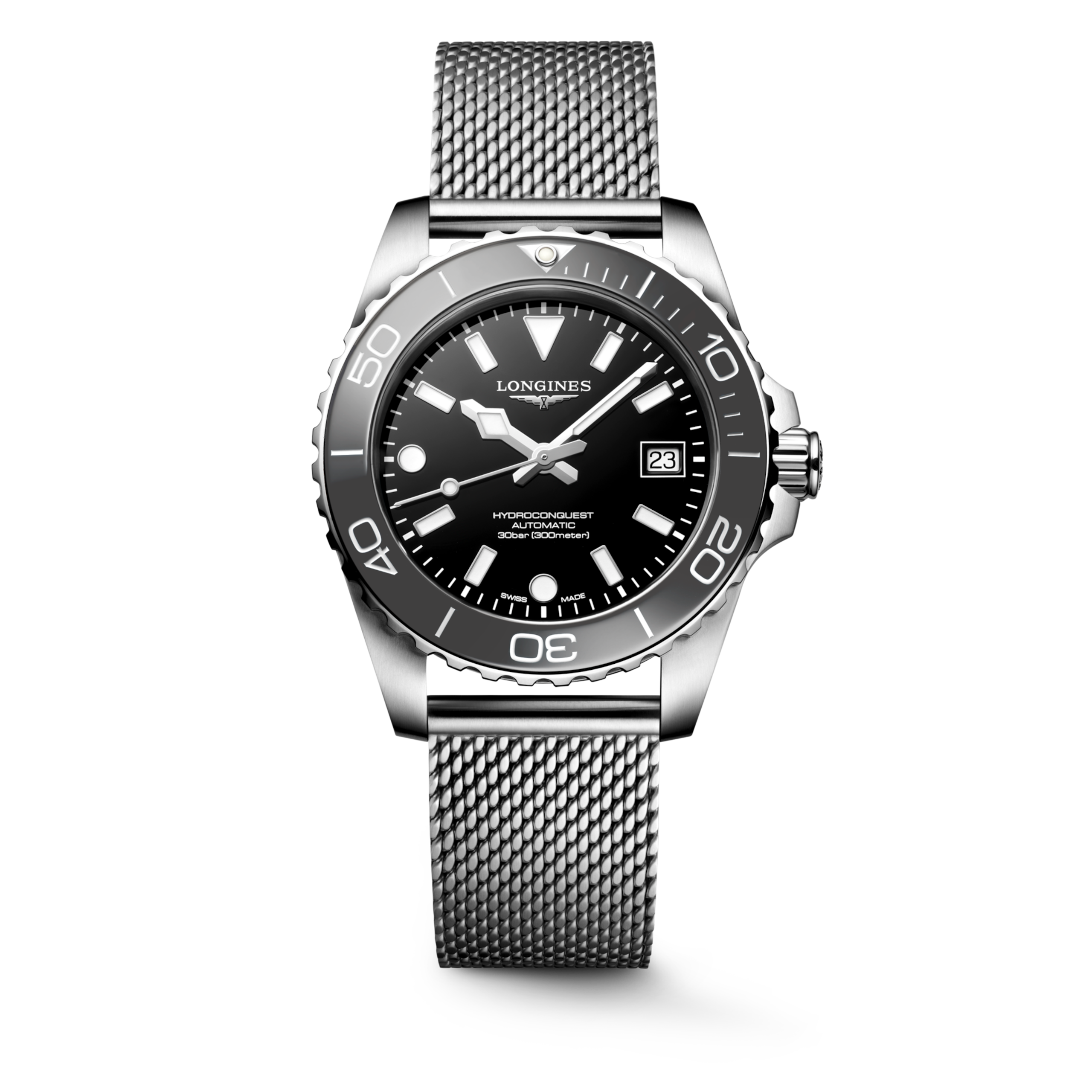 Longines Hydroconquest schwarz 39mm Automatik Herrenuhr L3.779.4.70.6