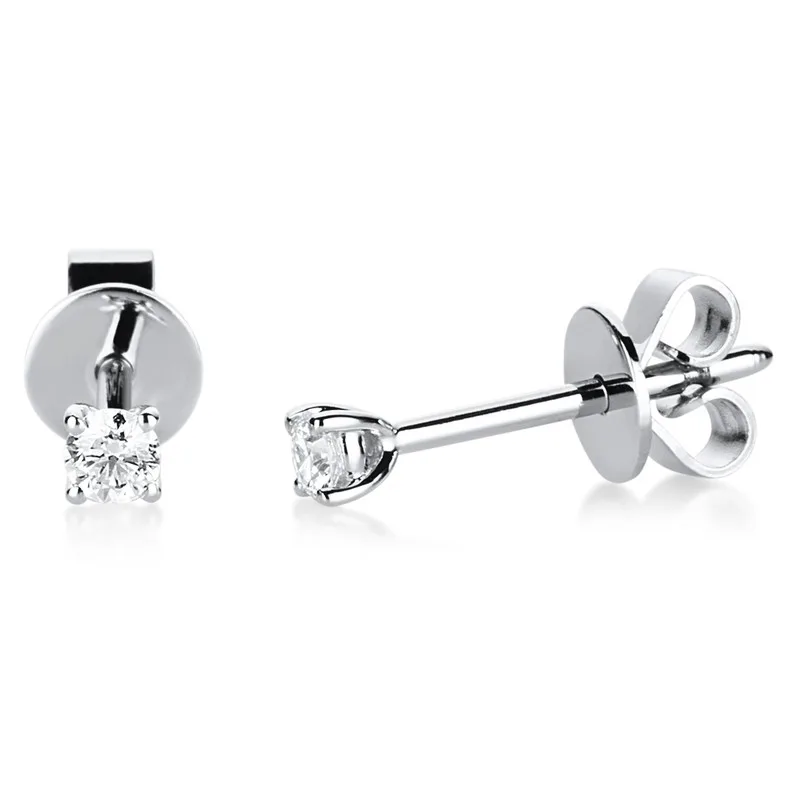 Solitaire Ohrstecker 750er Weißgold 18kt 0,16ct