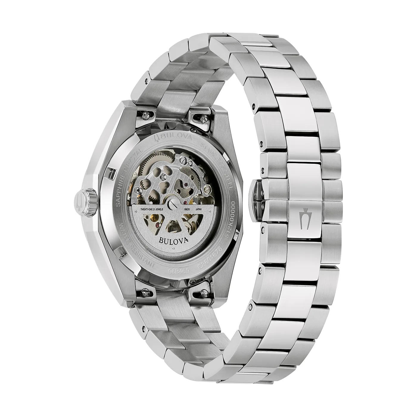 Bulova Surveyor Automatik Hellblau Edelstahlband Herrenuhr 96B469