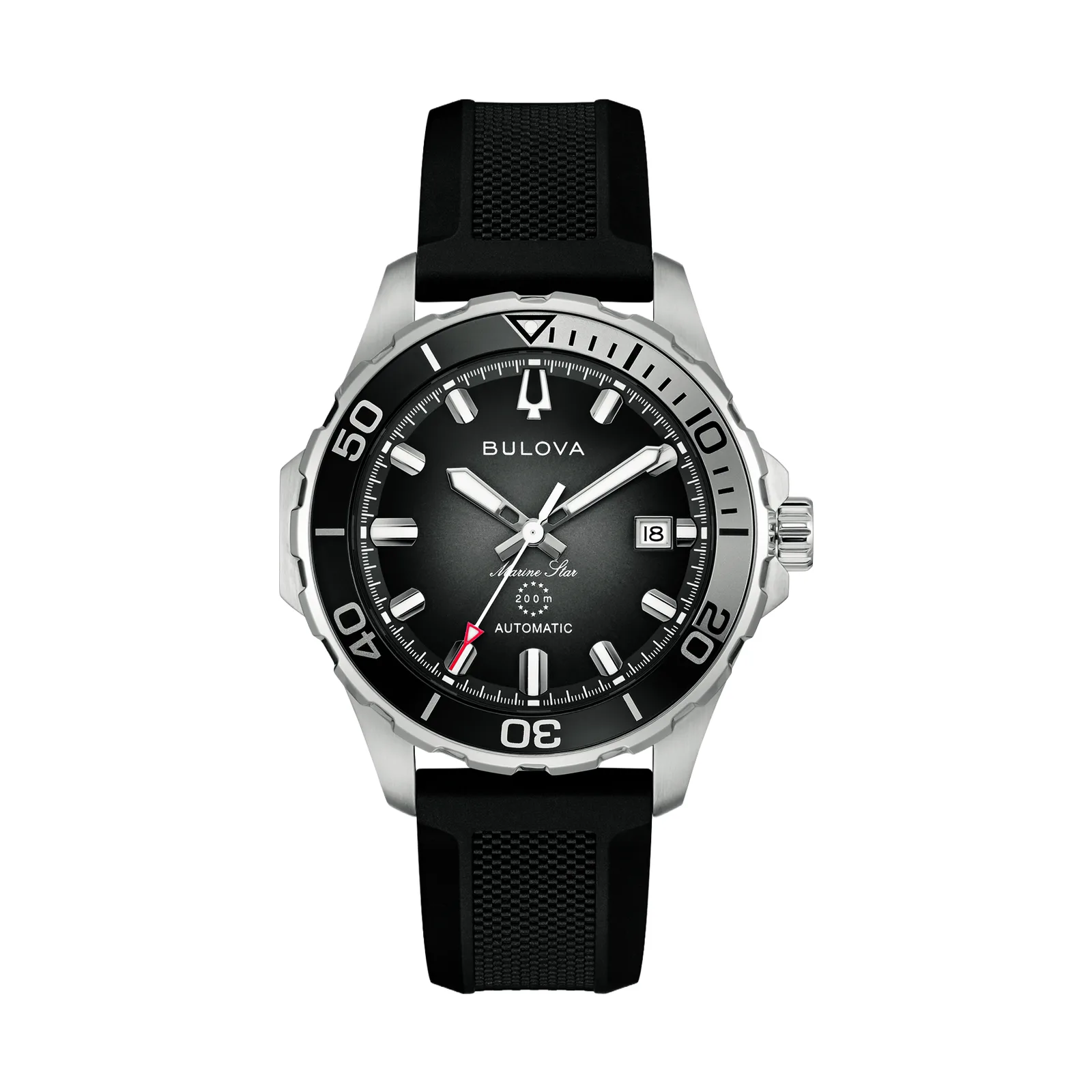 Bulova Marine Star Automatik Schwarz Kunststoffband Herrenuhr 98B465