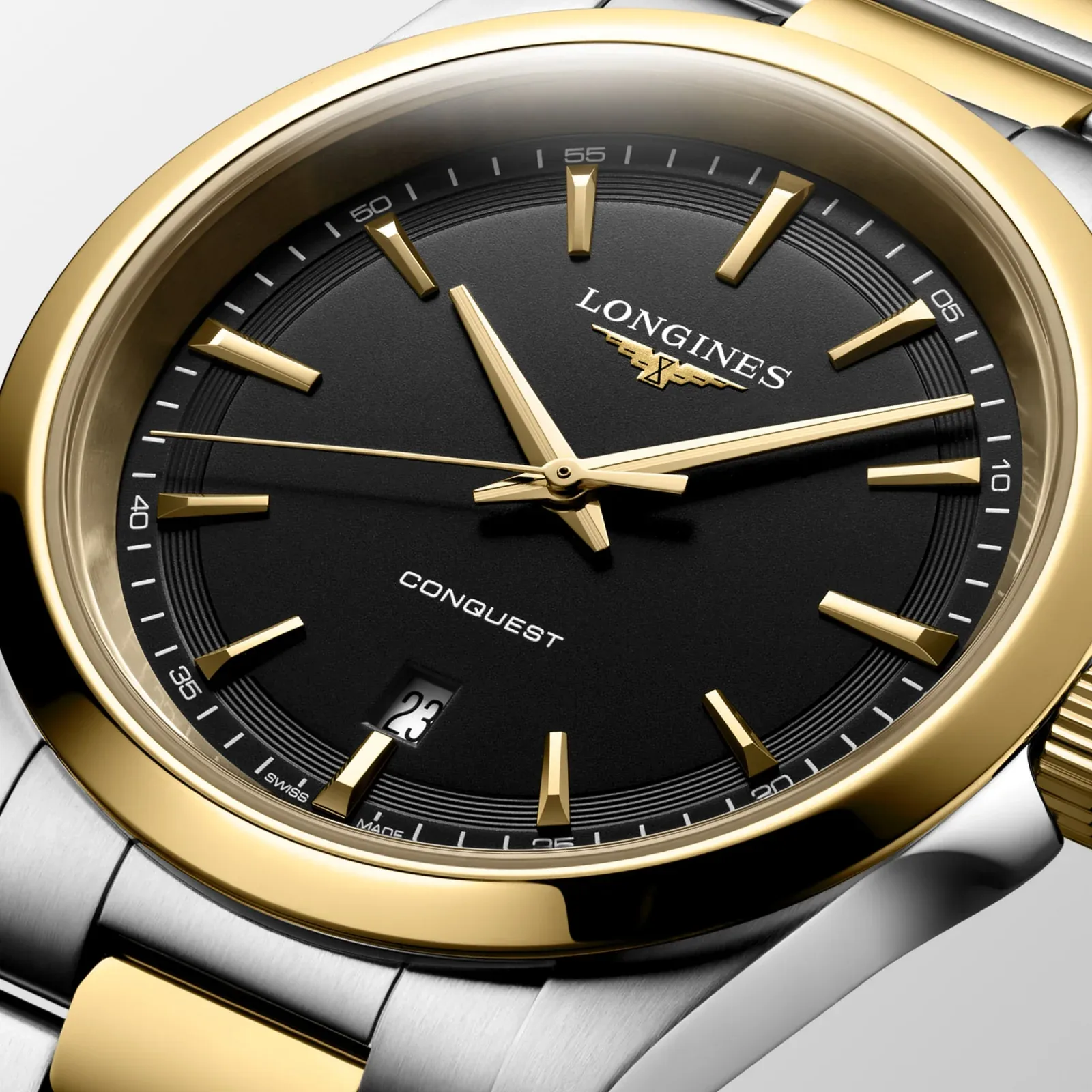 Longines Conquest Schwarz Edelstahlband 41 mm Herrenuhr L3.860.3.52.7
