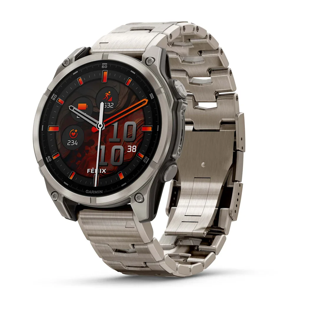 Garmin fēnix® 8 - 47 mm AMOLED Sapphire Titan mit zusätzlichem Silikonarmband 010-02904-40