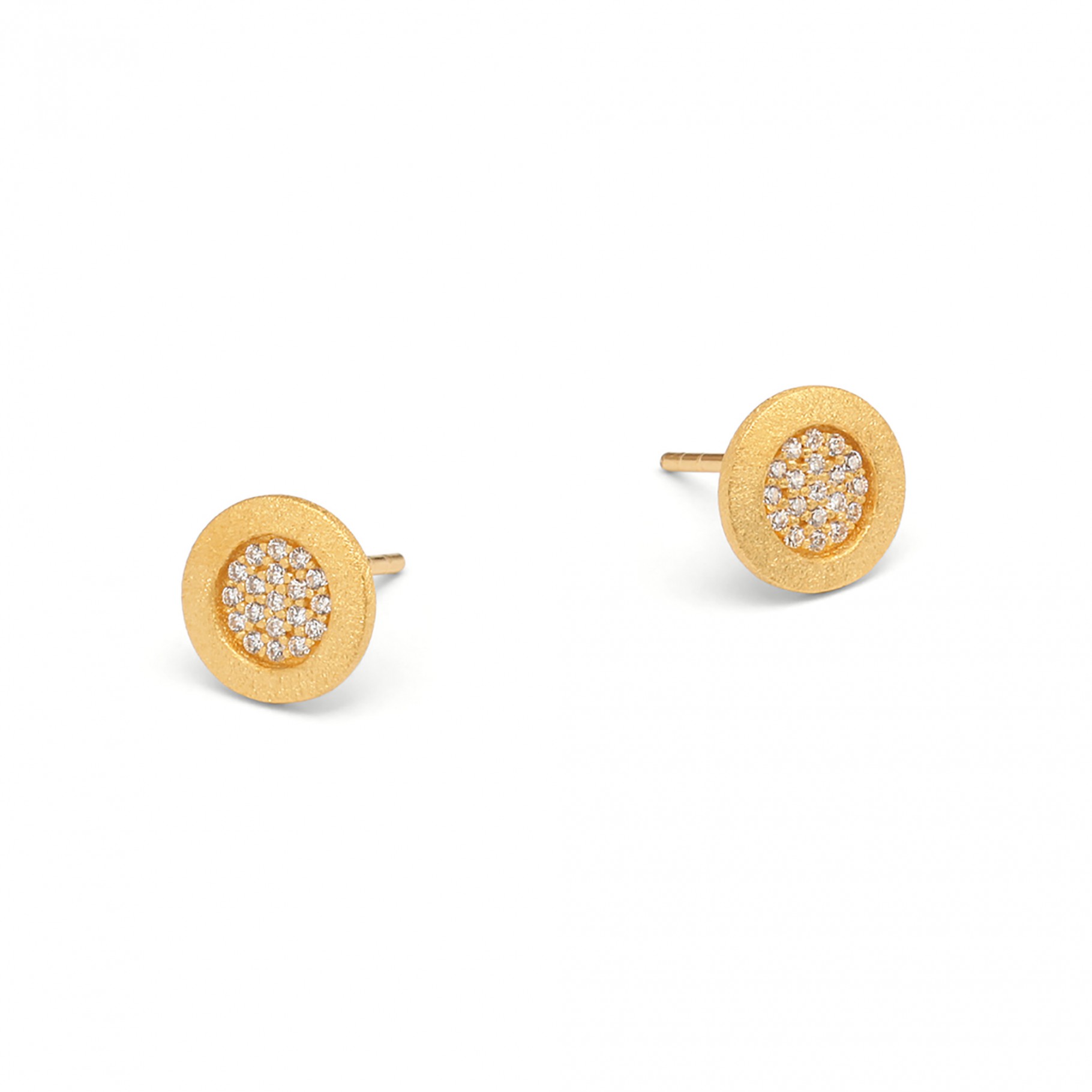 Bernd Wolf Stecker Padmi Designlinie Pavé Zirkonia, Sterlingsilber 925, 24-Karat-goldplattiert