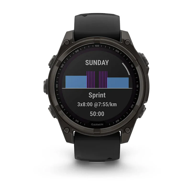 Garmin fēnix® 8 - 47 mm Solar Sapphire Graphit/Carbongrau Titan DLC 010-02906-11