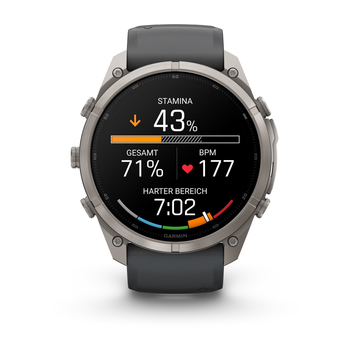 Garmin fēnix® 9 Pro inReach® - 51 mm AMOLED Sapphire Titan mit Silikon-Armband Graphit/Schwarz 010-04337-21