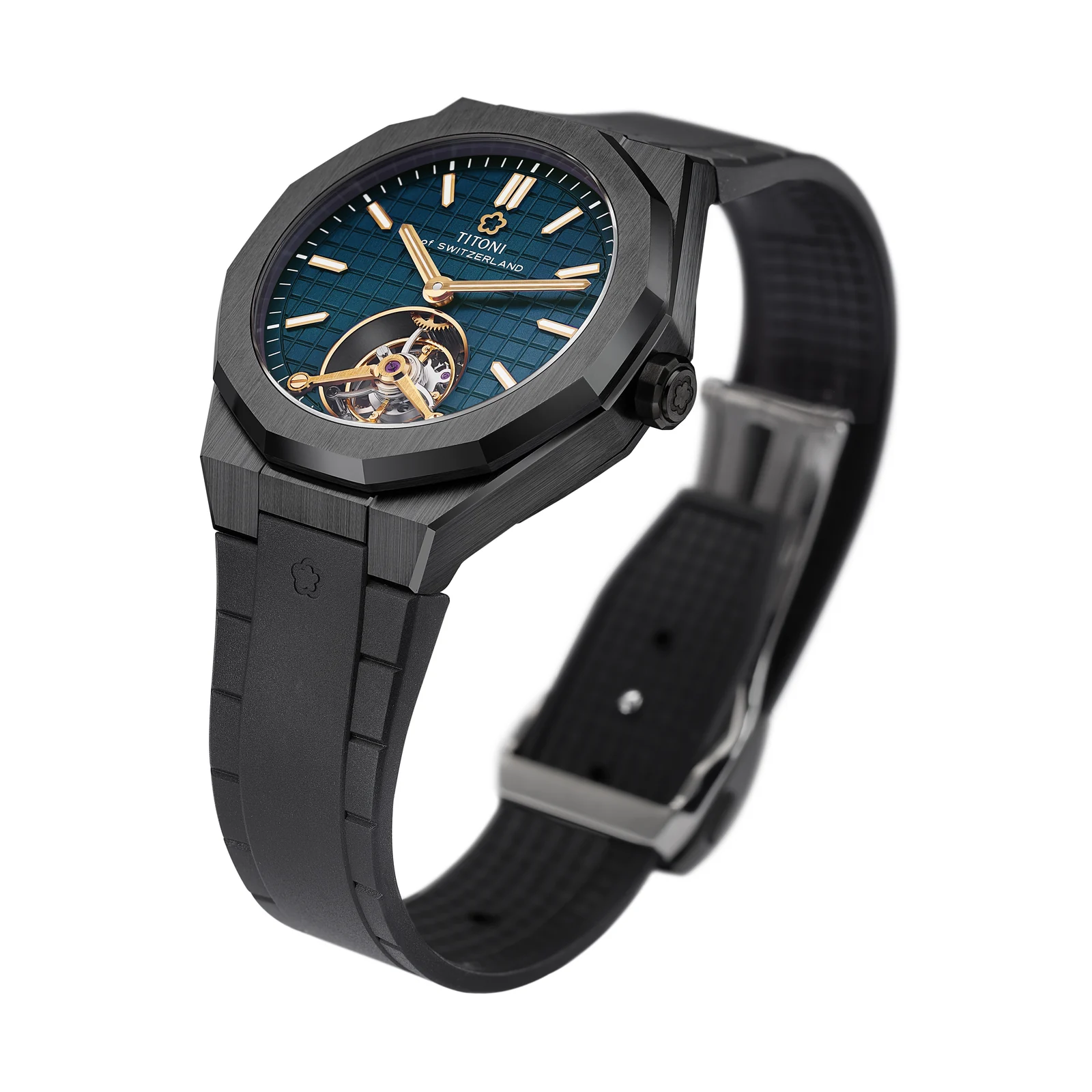 Titoni Impetus CeramTech Tourbillon Tiefblau Herrenuhr 1000 Z-R-741