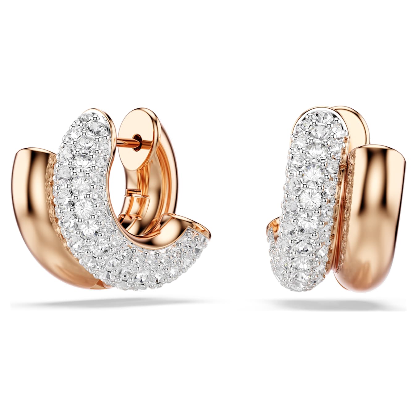 Swarovski  Dextera Kreolen Rundschliff, Mini, Weiß, Roségold-Legierungsschicht