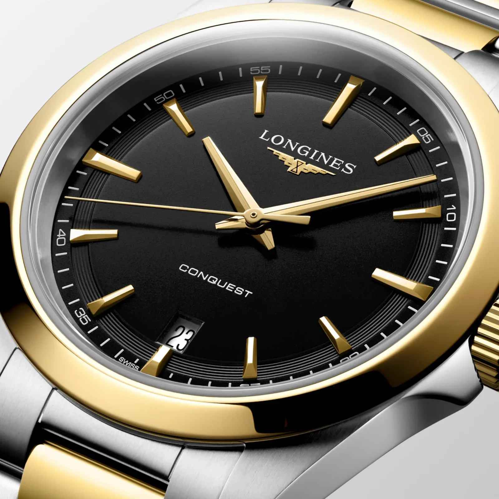 Longines Conquest Schwarz Edelstahlband 38 mm Herrenuhr L3.750.3.52.7