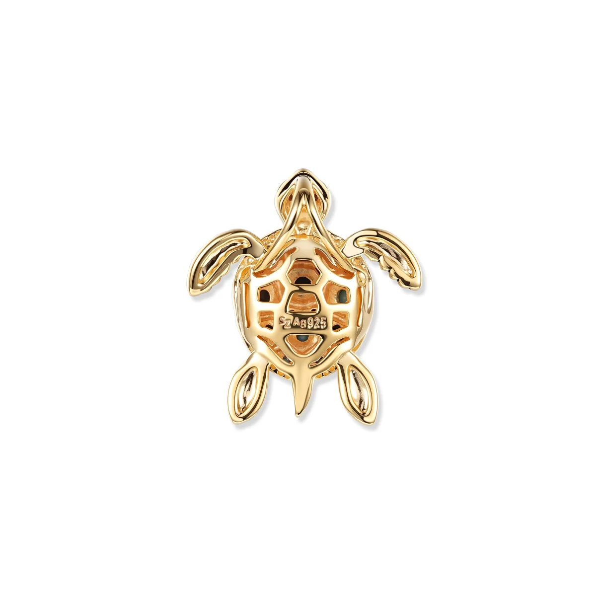 Seinerzeit Anhänger Tuto Turkis Schildkröten Anhänger mit türkisblauen Steinen, 925 Sterling Silber