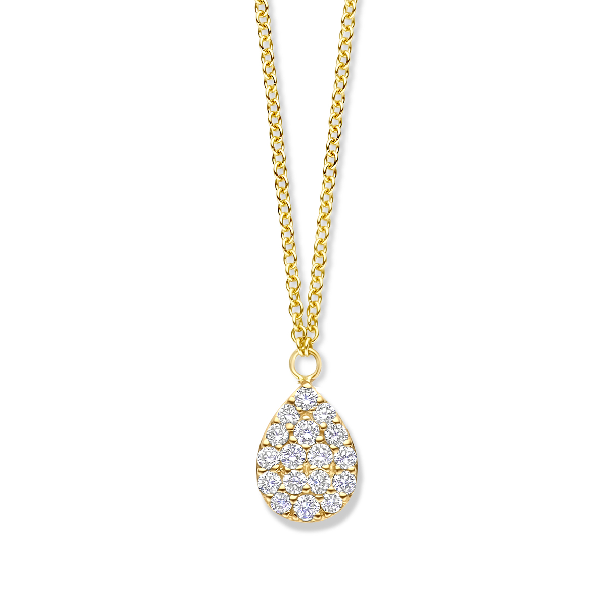 One More Eolo Damen Diamanten Halskette 18 Karat Gelbgold 92CO08A
