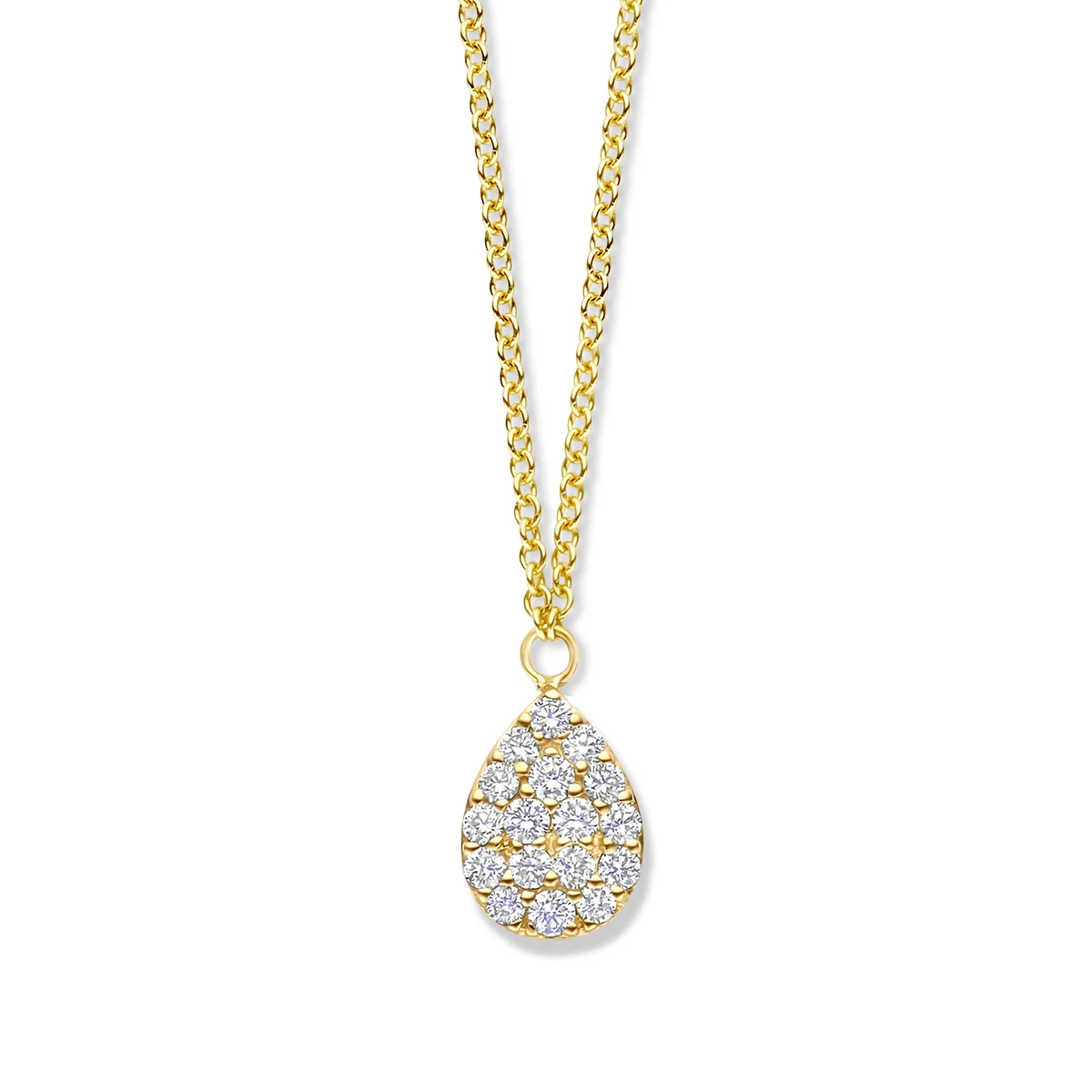 One More Eolo Damen Diamanten Halskette 18 Karat Gelbgold 92CO08A
