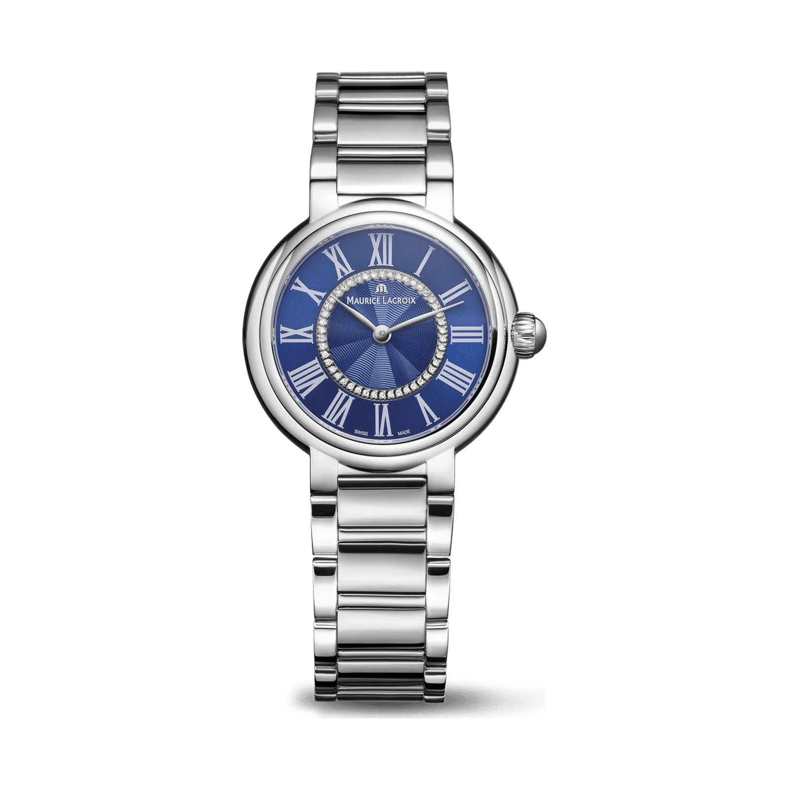 Maurice Lacroix Fiaba Round 33 mm Quarz Lederarmband Damenuhr FA1306-SS002-410-1