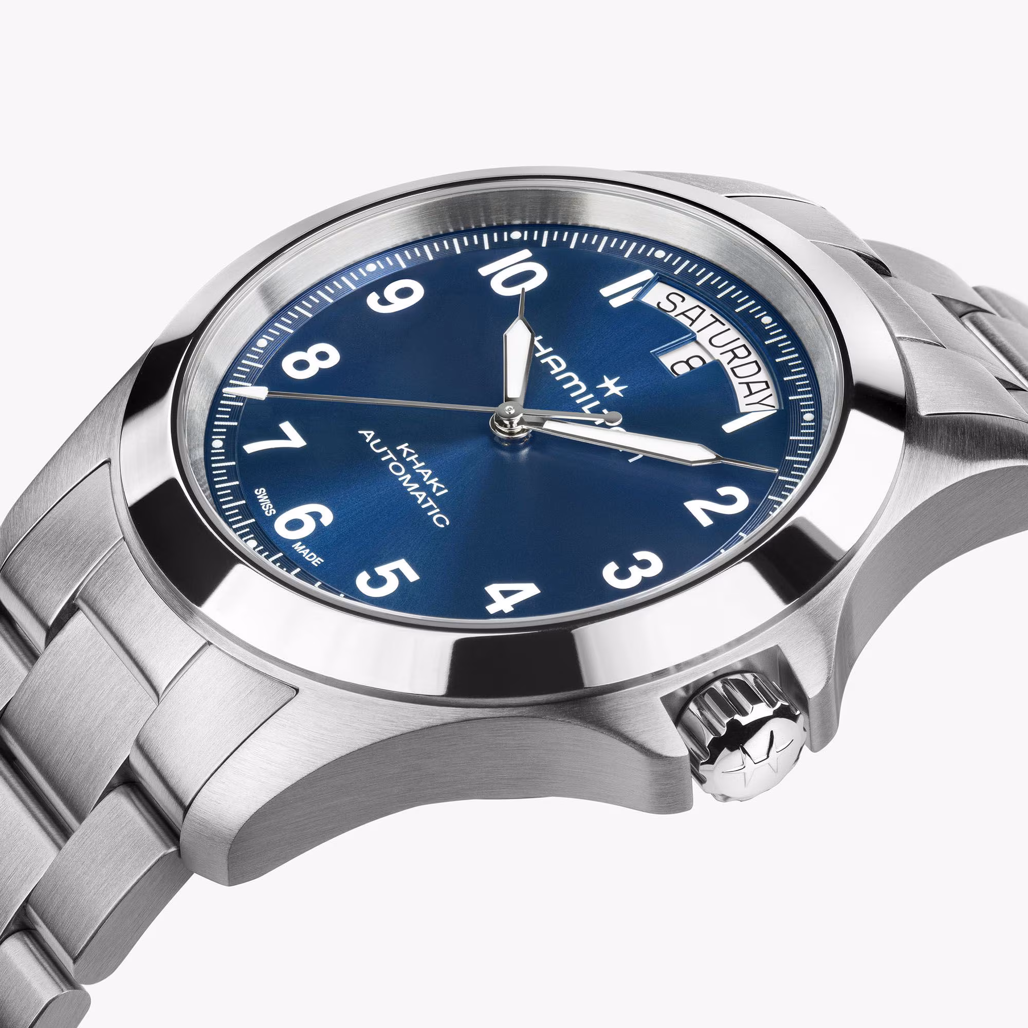 Hamilton Khaki Field King Day-Date 40 mm Blau, Edelstahl, Automatik Herrenuhr H64475140