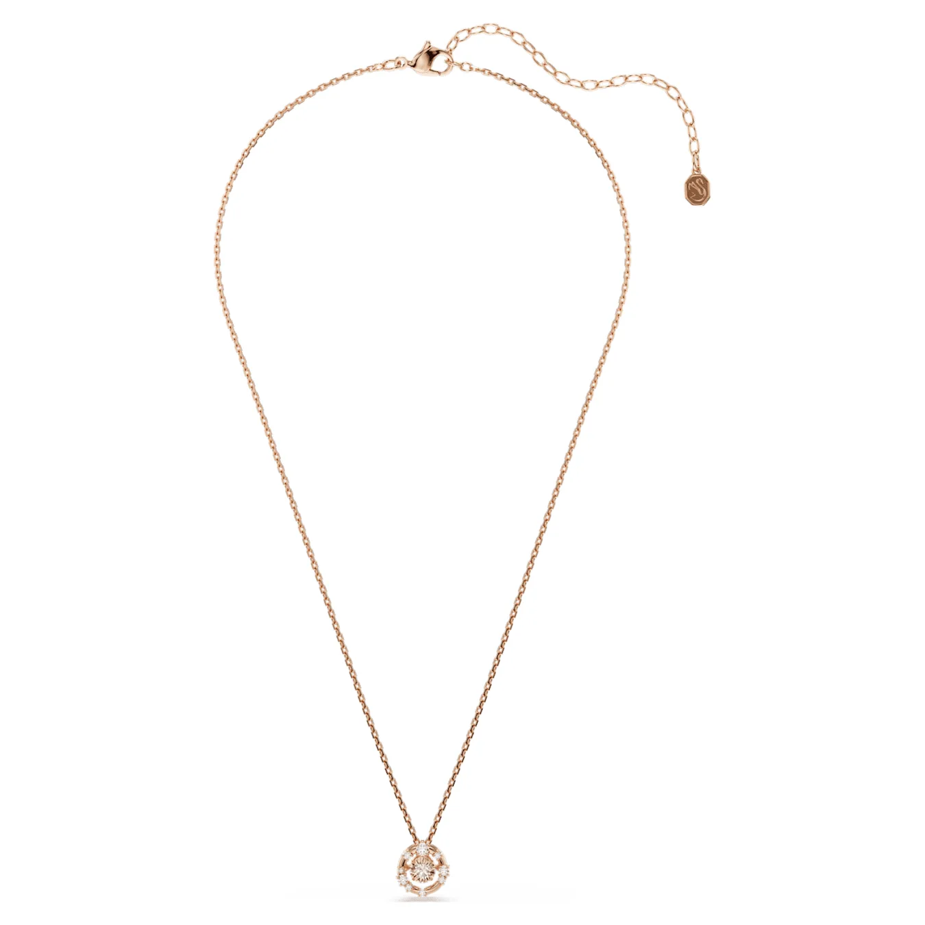 Swarovski  Constella Anhänger Rundschliff, Dancing Stone, Rosa, Roségold-Legierungsschicht