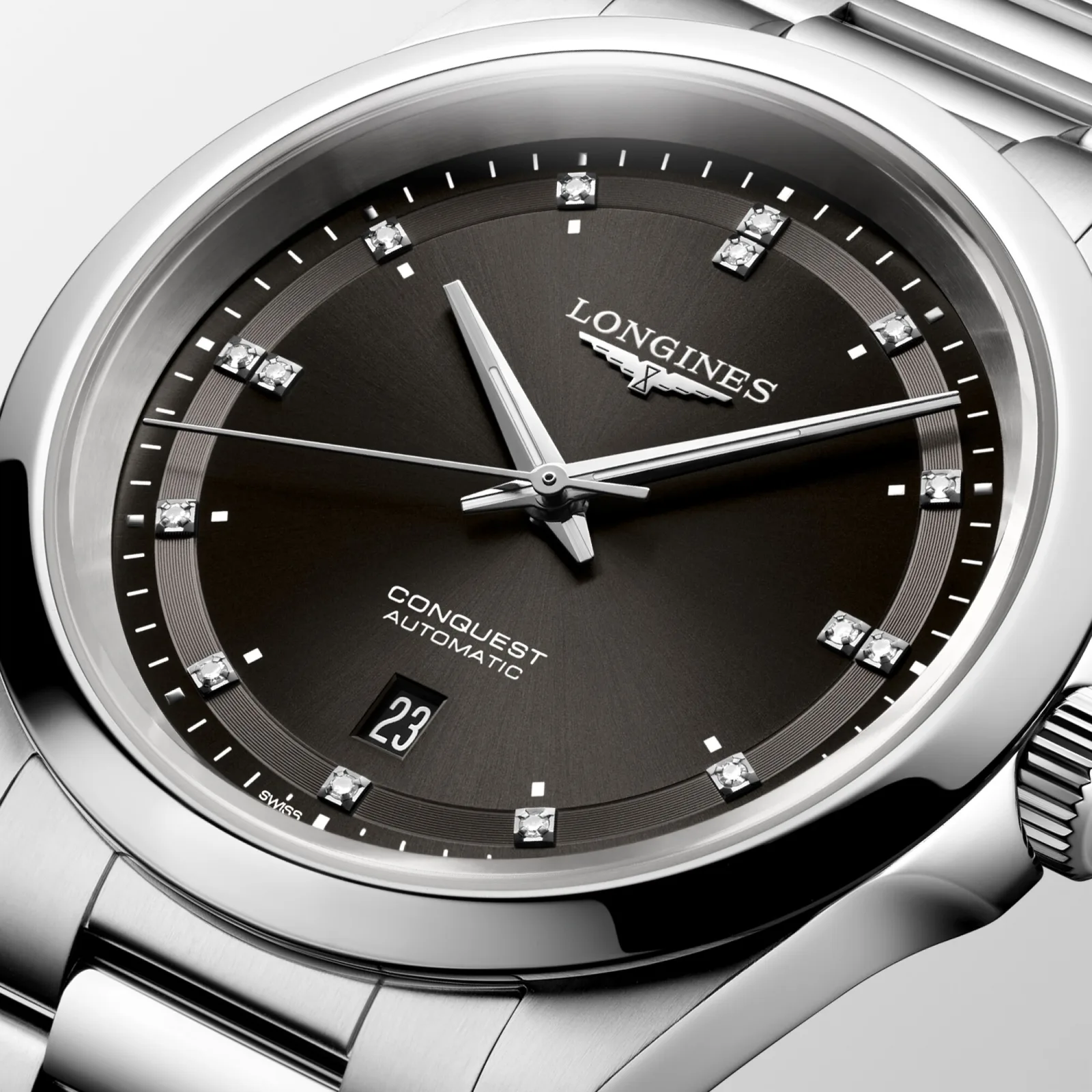 Longines Conquest Automatik 41 mm Edelstahlband Schwarz Herrenuhr L3.830.4.57.6