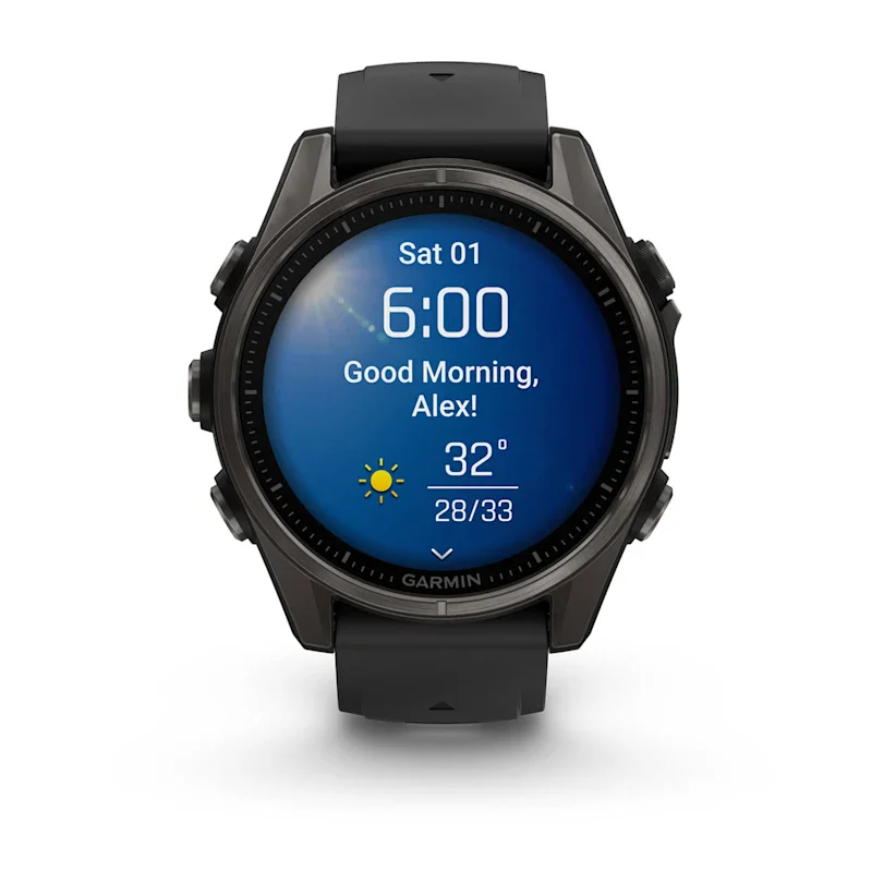 Garmin fēnix® 8 43 mm AMOLED Sapphire Schwarz/Carbongrau Titan 010-02903-21