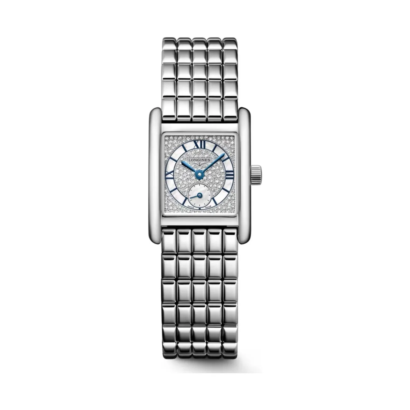 Longines Mini DolceVita 21,5 x 29 mm Quarz Diamanten Perlmutt Edelstahlband Damenuhr L5.200.4.87.6