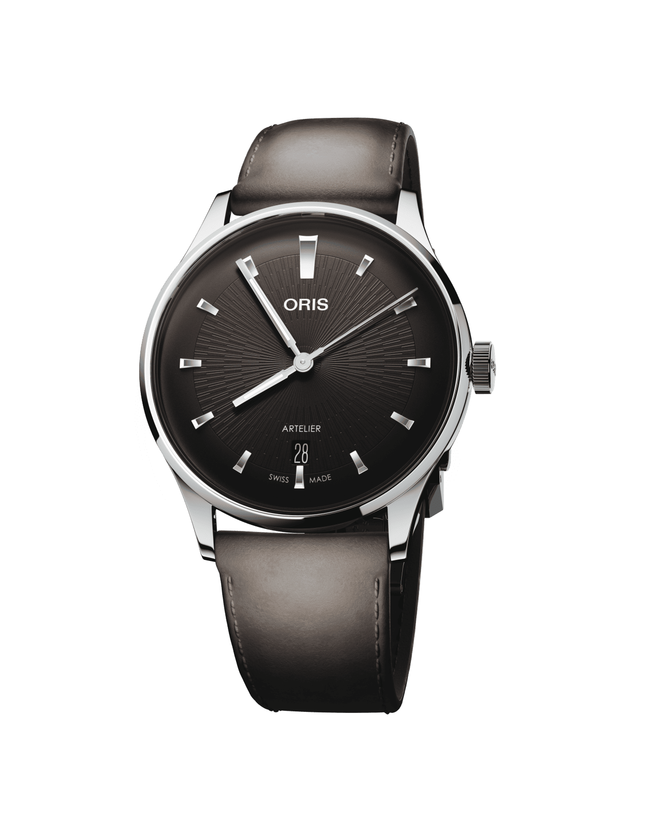 Oris Artelier Date 38mm Automatik Lederband Schwarz Herrenuhr 01 733 7810 4054-07 6 20 18FC
