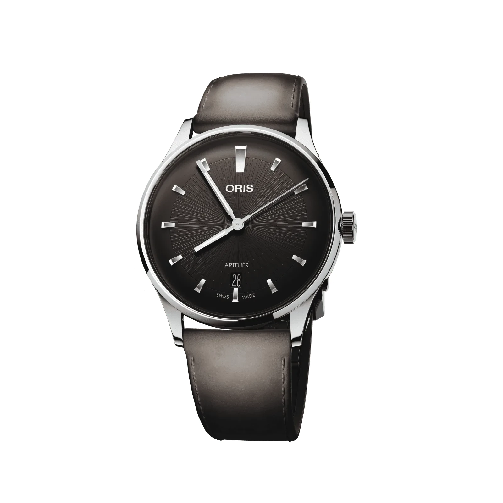 Oris Artelier Date 38mm Automatik Lederband Schwarz Herrenuhr 01 733 7810 4054-07 6 20 18FC