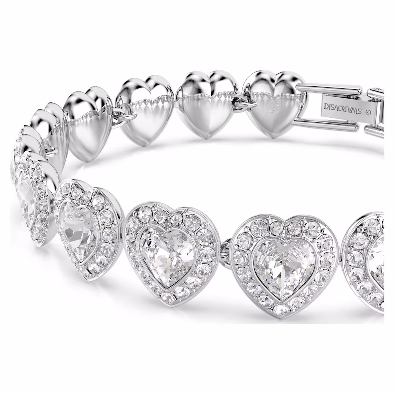 Swarovski Ariana Grande x Swarovski Armband Verschiedene Schliffe, Herz, Weiß, Rhodiniert