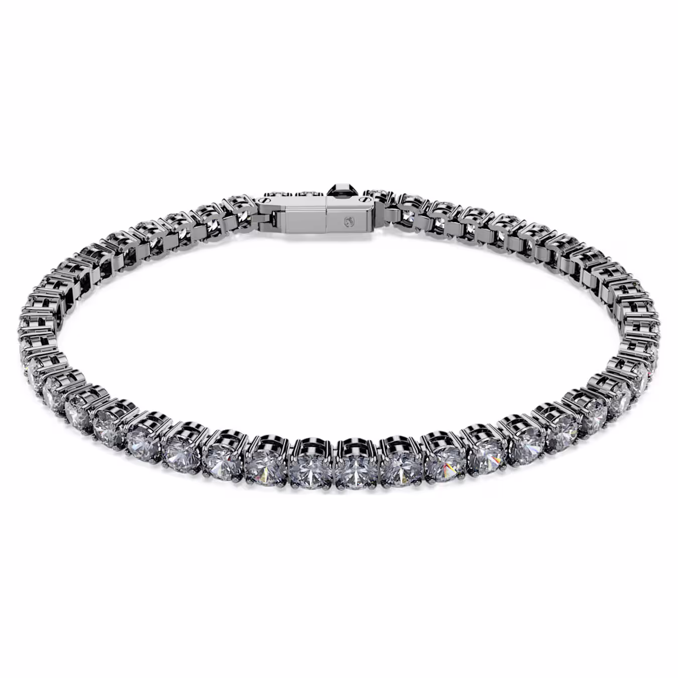 Swarovski  Matrix Tennis Armband Rundschliff, Grau, Rutheniert