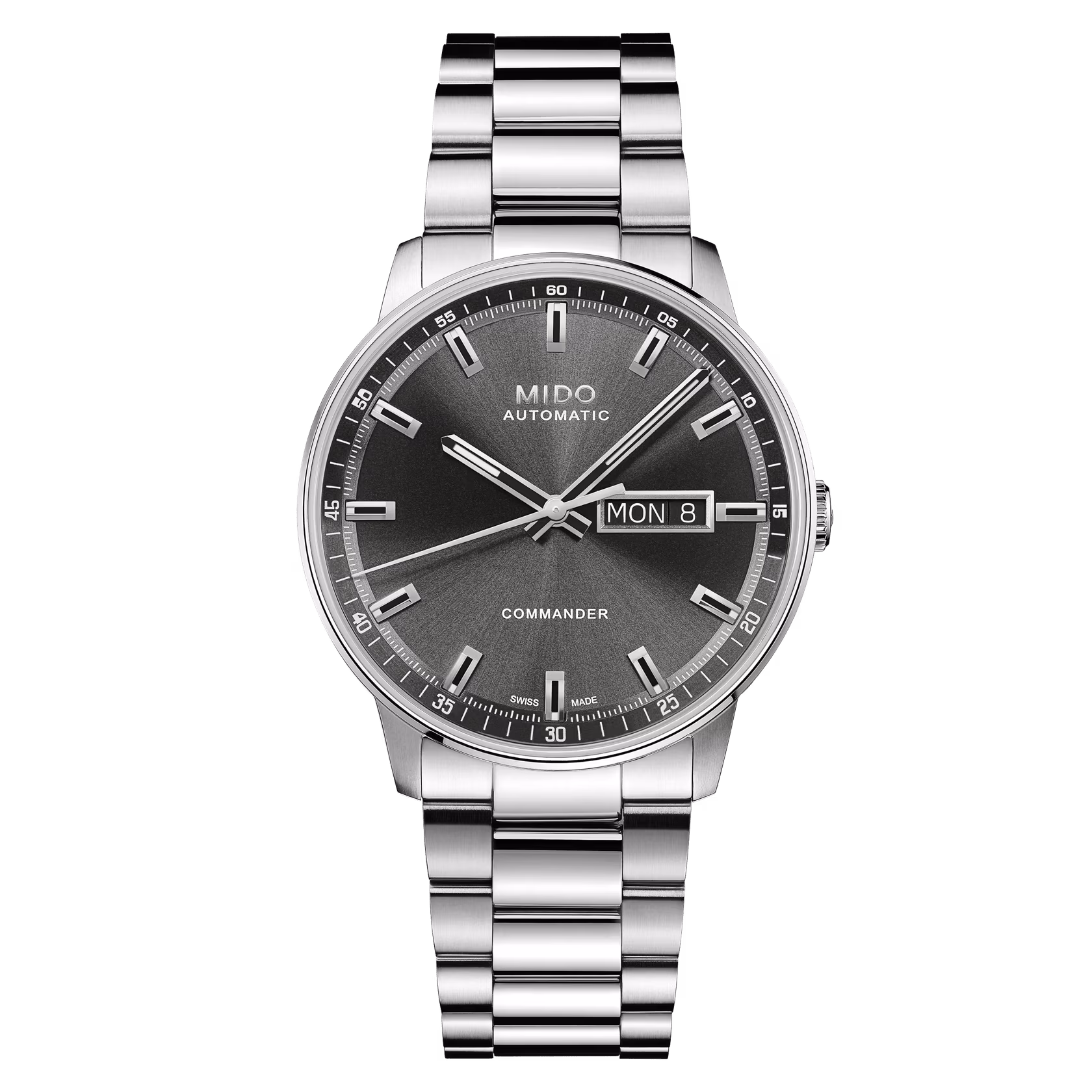 Mido Commander Datoday Grau 40mm Herrenuhr M021.430.11.061.00