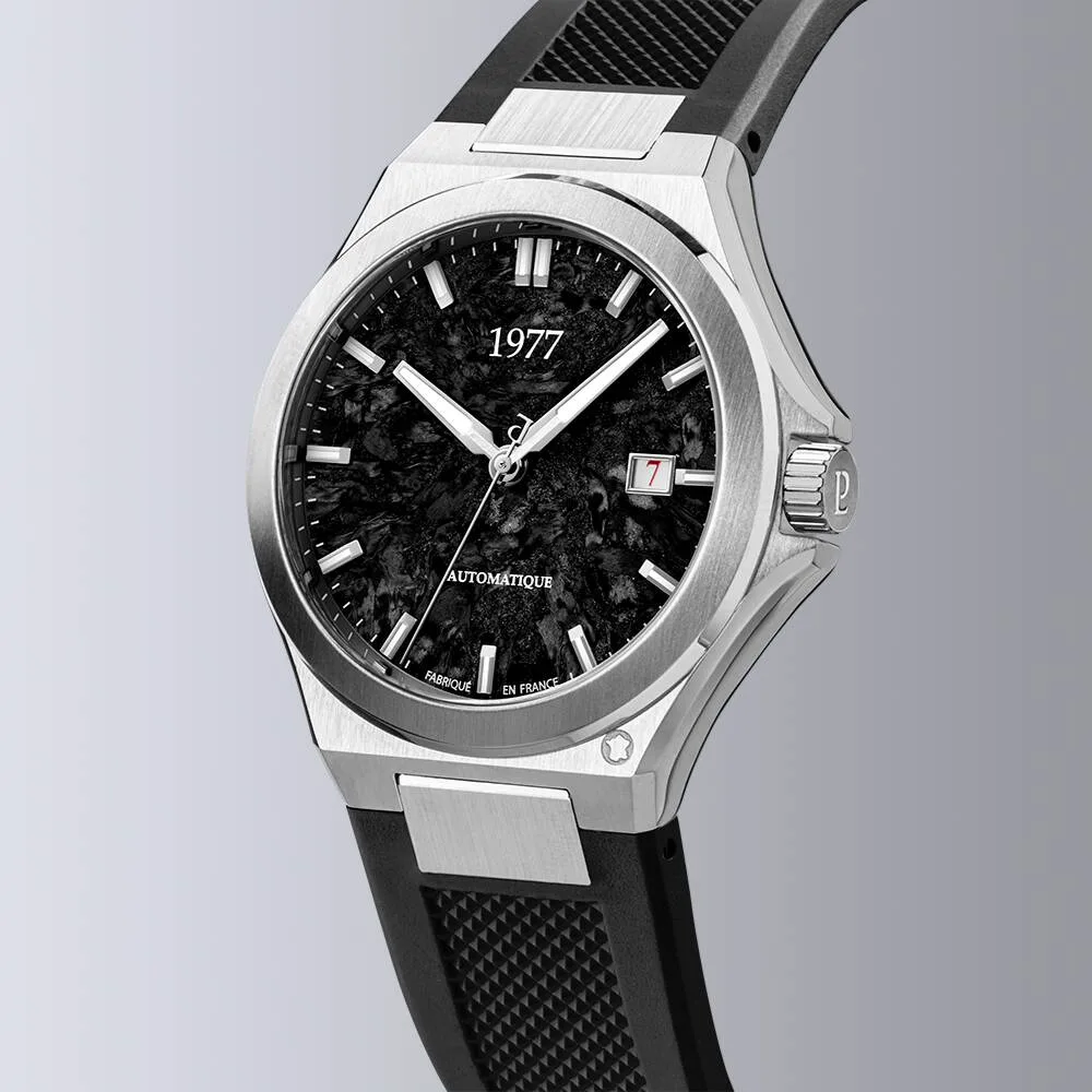1977 Arsène Carbone Forgé Limited Edition Automatik 41 mm Kautschukband FKM Herrenuhr 1977P21133