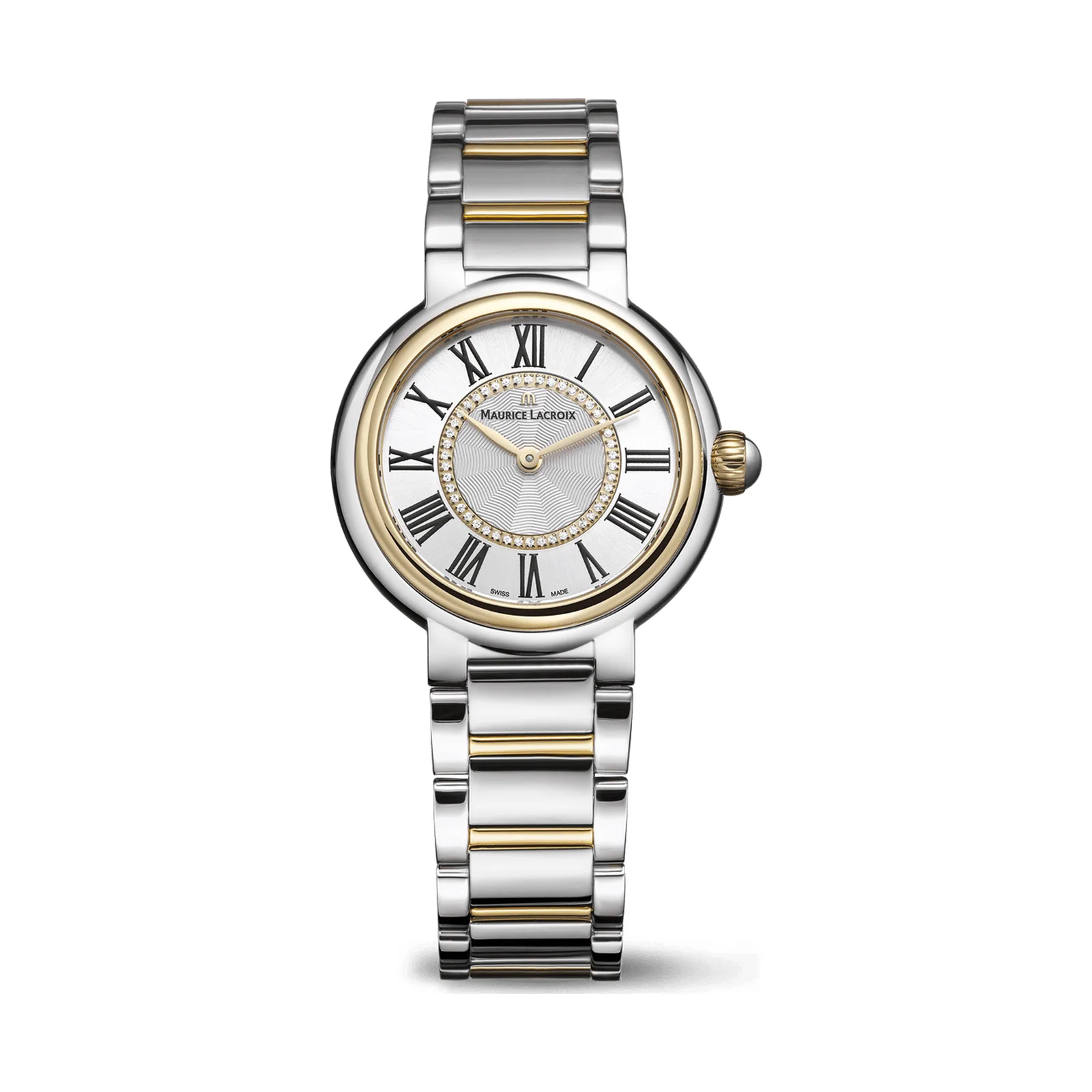 Maurice Lacroix Fiaba Round 33 mm Quarz bicolorem Edelstahlarmband Damenuhr FA1306-SSY13-110-1