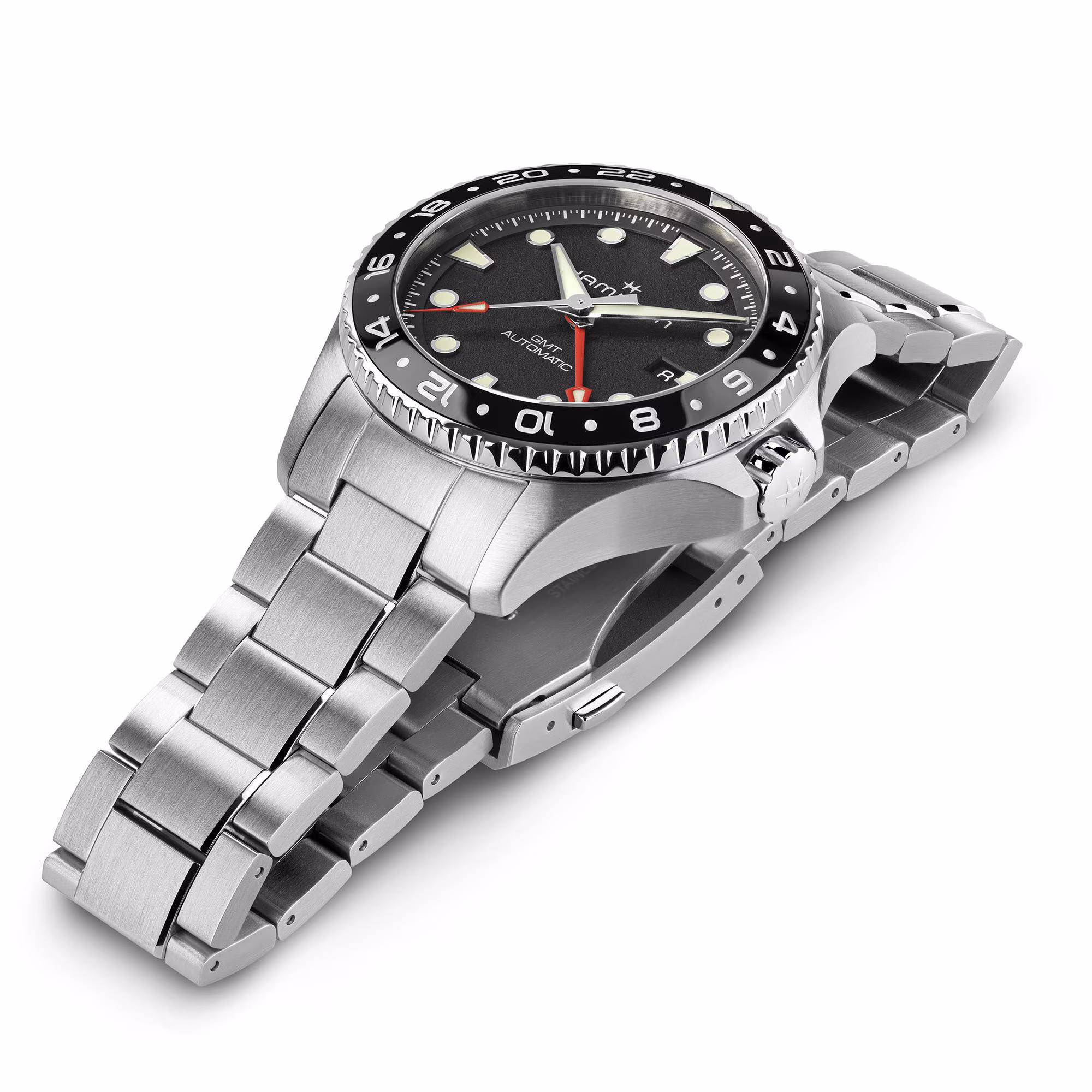 Hamilton KHAKI NAVY SCUBA AUTO Schwarz GMT 43 MM Herrenuhr H82555130