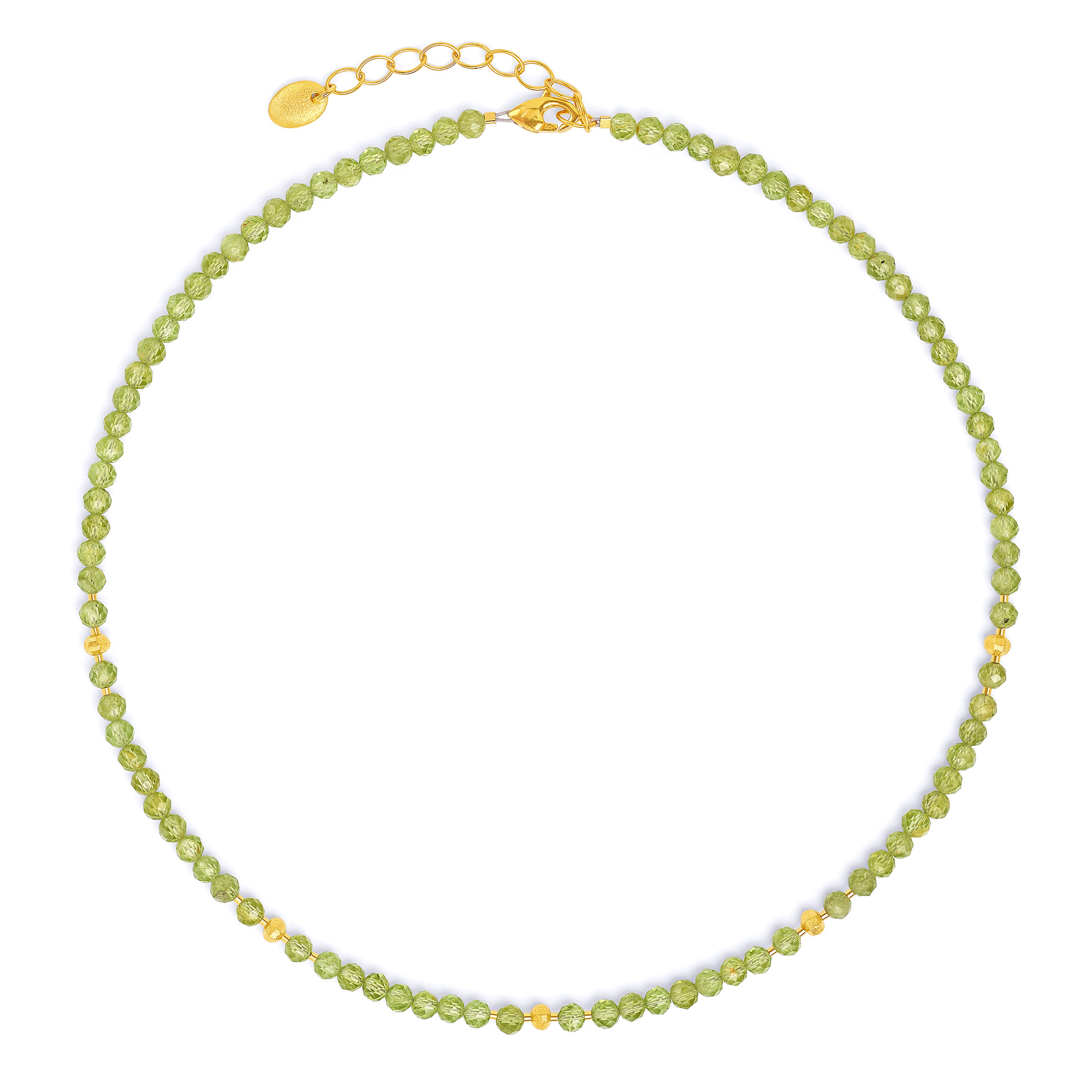 Bernd Wolf Kette Lampana Designlinie Lampa, Peridot, 24-Karat-goldplattiert