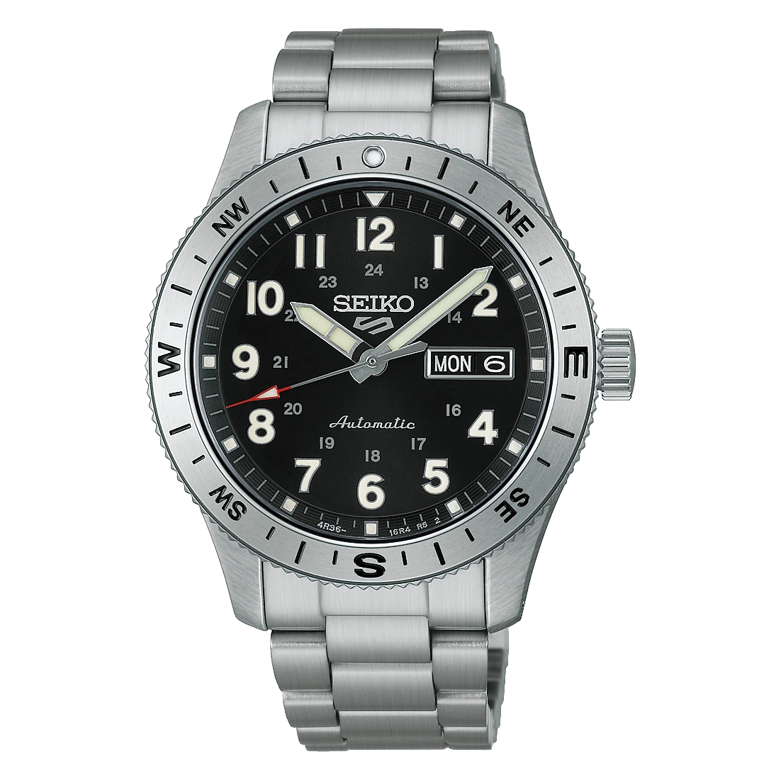 Seiko 5 Sports Field series 41mm, Edelstahl, Automatik, Schwarz Herrenuhr HDB006K1