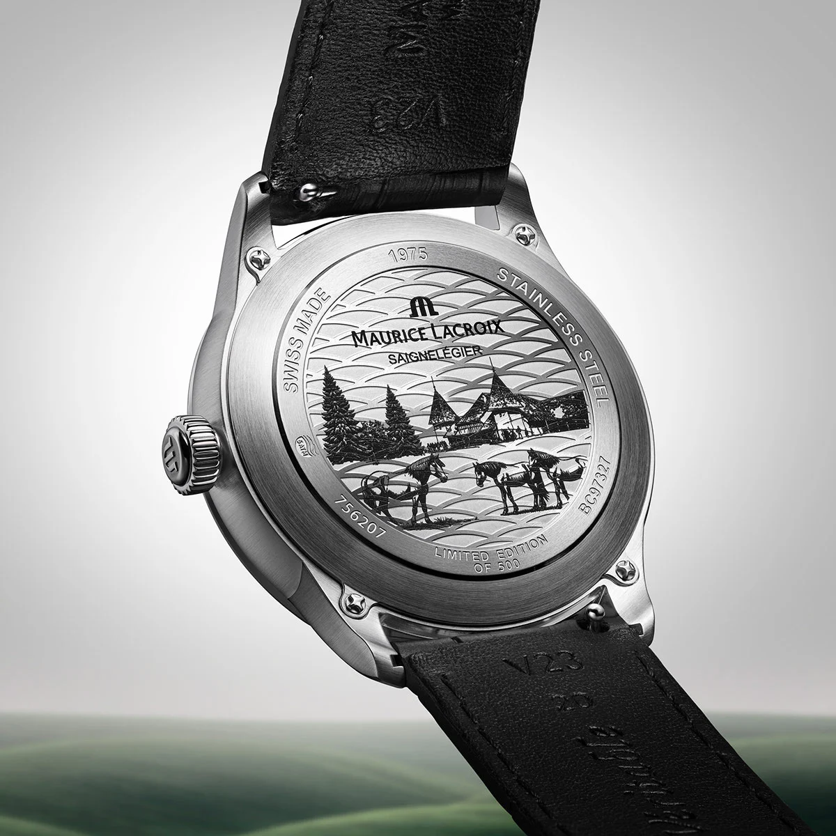 Maurice Lacroix 1975 Automatic 36mm, Gangreserve 38 Stunden, Lederband Herrenuhr 756207-SS001-330-2