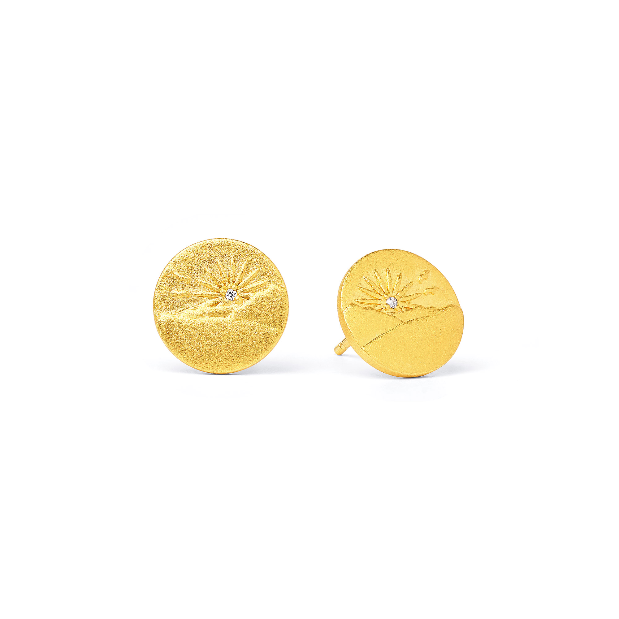 Bernd Wolf Stecker Bergsonne Designlinie Sun&Moon, Sterlingsilber 925, 13mm