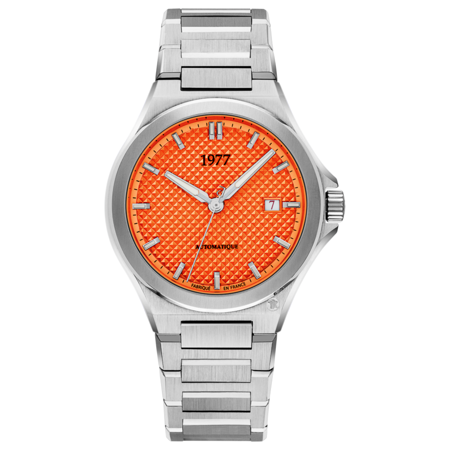 1977 ARSENE Automatique, 41 MM, Cadran Orange, Bracelet Acier 904L Herrenuhr 1977P02181