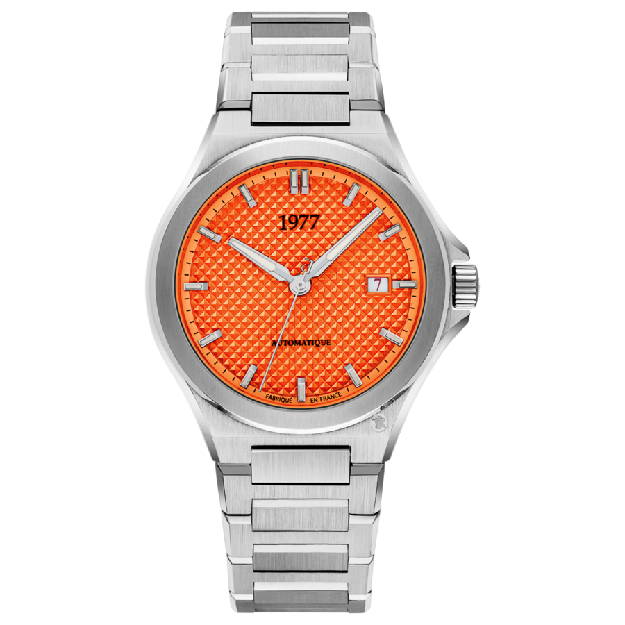 1977 ARSENE Automatik, 41 mm, Zifferblatt Orange, Edelstahlband 904L, Herrenuhr 1977P02181
