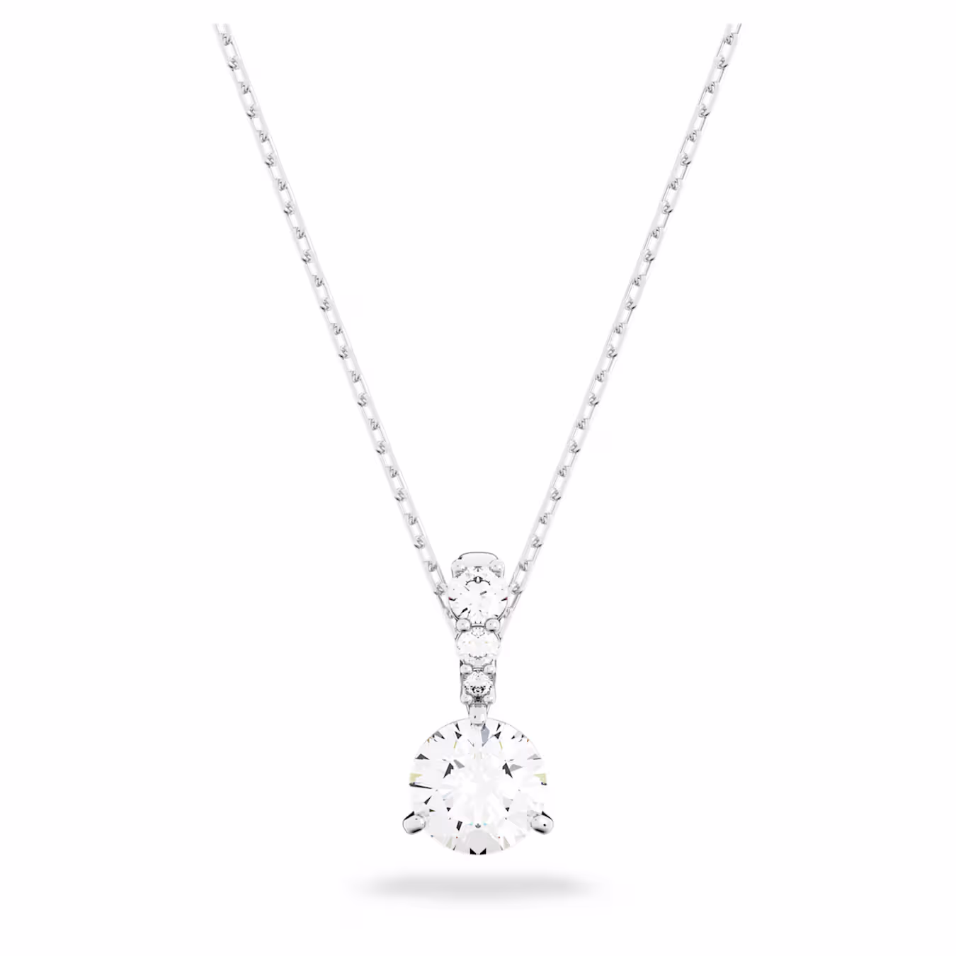Swarovski  Stilla Anhänger Rundschliff, Halskette, Weiß, Rhodiniert