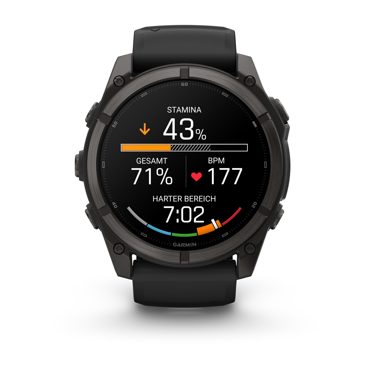 Garmin fēnix® 9 - 51 mm AMOLED Sapphire Schwarz/Carbongrau DLC Titan mit Silikon-Armband Schwarz 010-04763-11