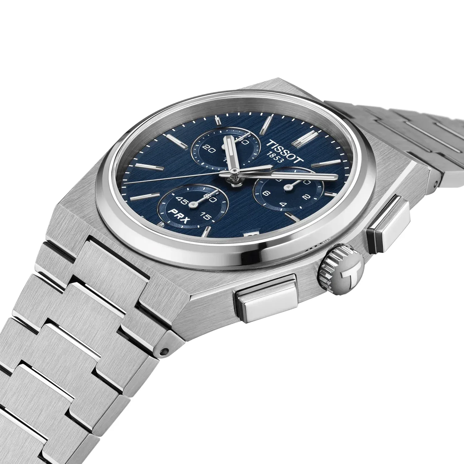 Tissot PRX Chronograph Quarz 41 mm Edelstahlband Blau Herrenuhr T137.417.11.041.00